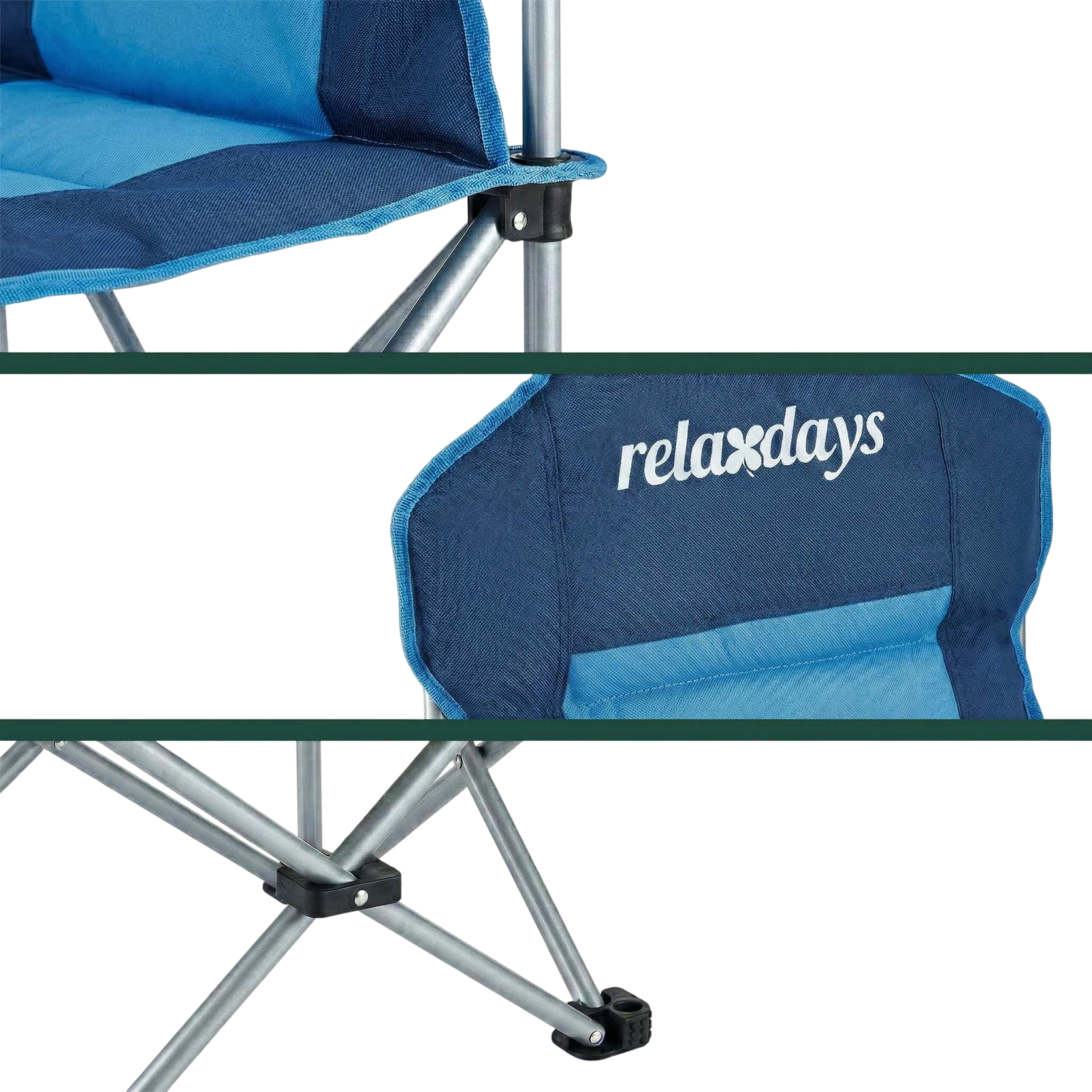 NORTHIX, Folding Camping Chair, High Back, Cup Holder, Carry Bag
