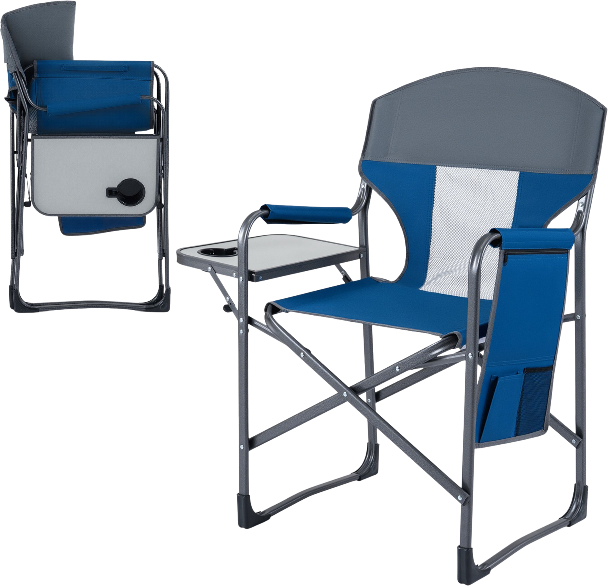 NORTHIX, Folding Camping Chair &ndash; Cup Holder, Pocket, 400 Lb Capacity