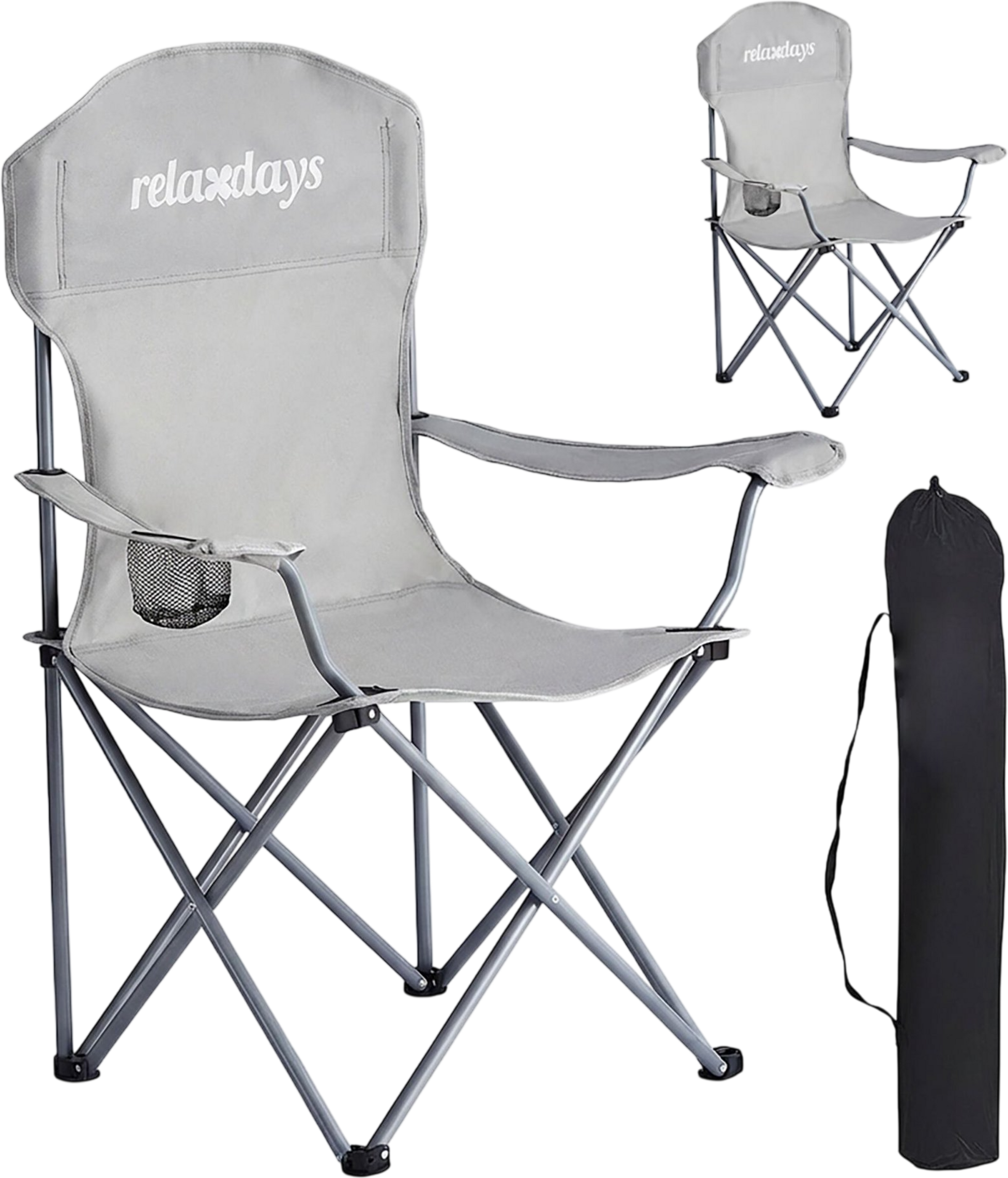 NORTHIX, Folding Camping Chairs, Set Of 2, Carry Bag, Cup Holder