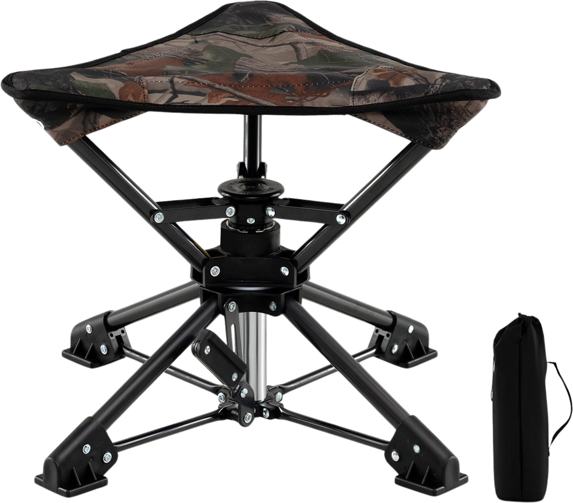 NORTHIX, Folding Camping Stool, 360&deg; Swivel, Anti-sink Feet