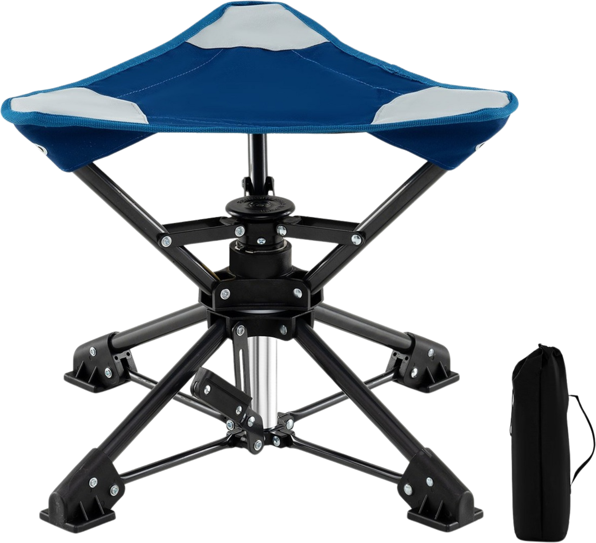NORTHIX, Folding Camping Stool With 360° Swivel  Anti-sink Feet