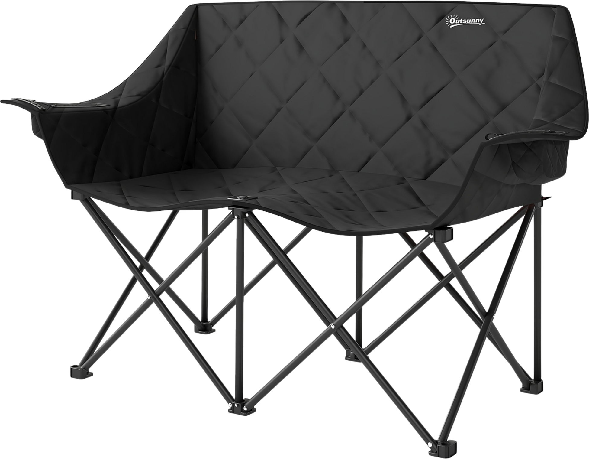 NORTHIX, Folding Chair, Foldable 2-seater Camping Chair With Cool Bags, Carrying Bag, Outdoor Folding Chair,