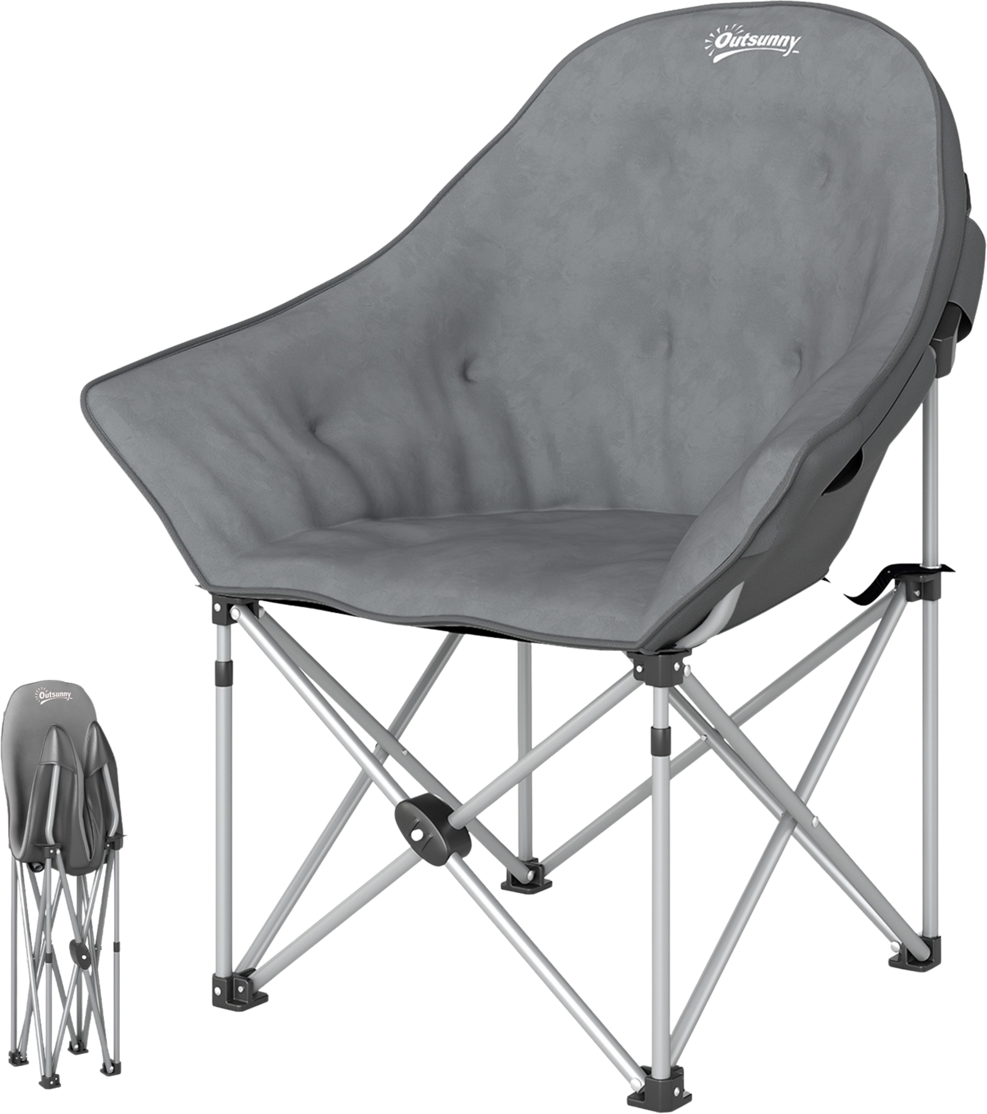 NORTHIX, Folding Chair, Foldable Camping Chair With Side Pocket, Padded Carry Bag, Outdoor Folding Chair, Loa