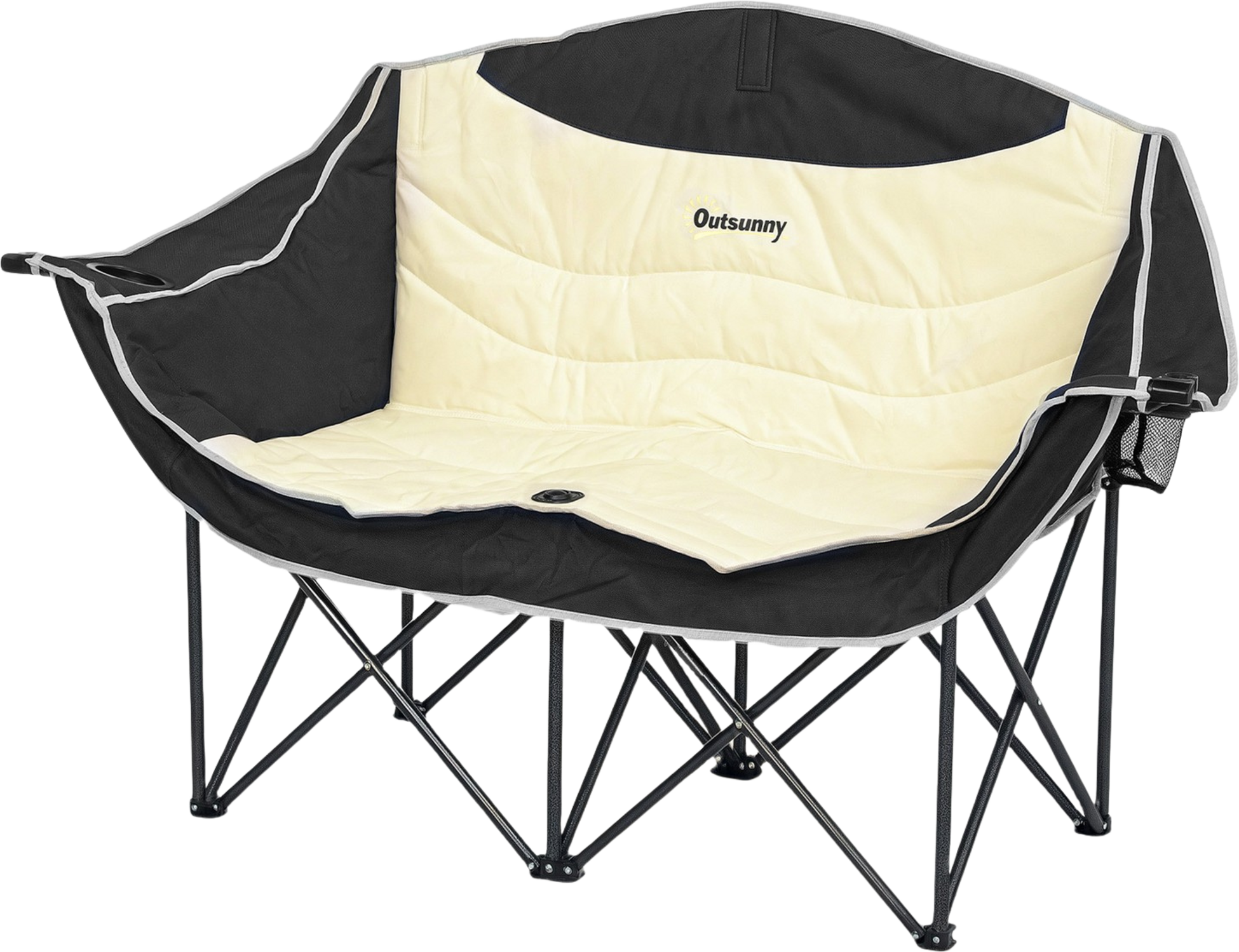 NORTHIX, Folding Chair 2 Seater Folding Camping Chair With Cup Holder Carry Bag Outdoor Folding Chair Load Ca