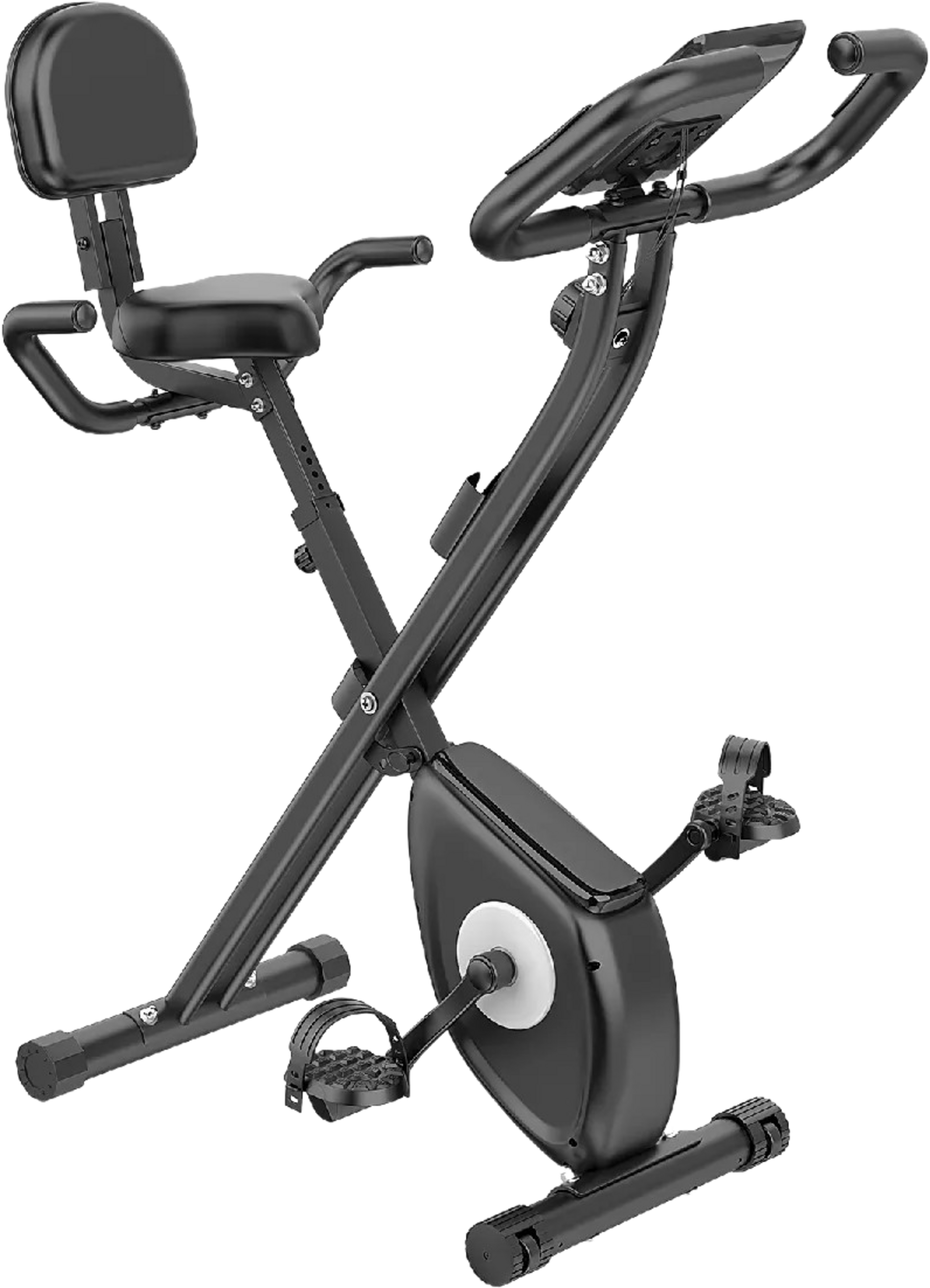 HOMEFITNESSCODE, Folding Exercise Bike With Backrest, Lcd And 8 Resistance Levels