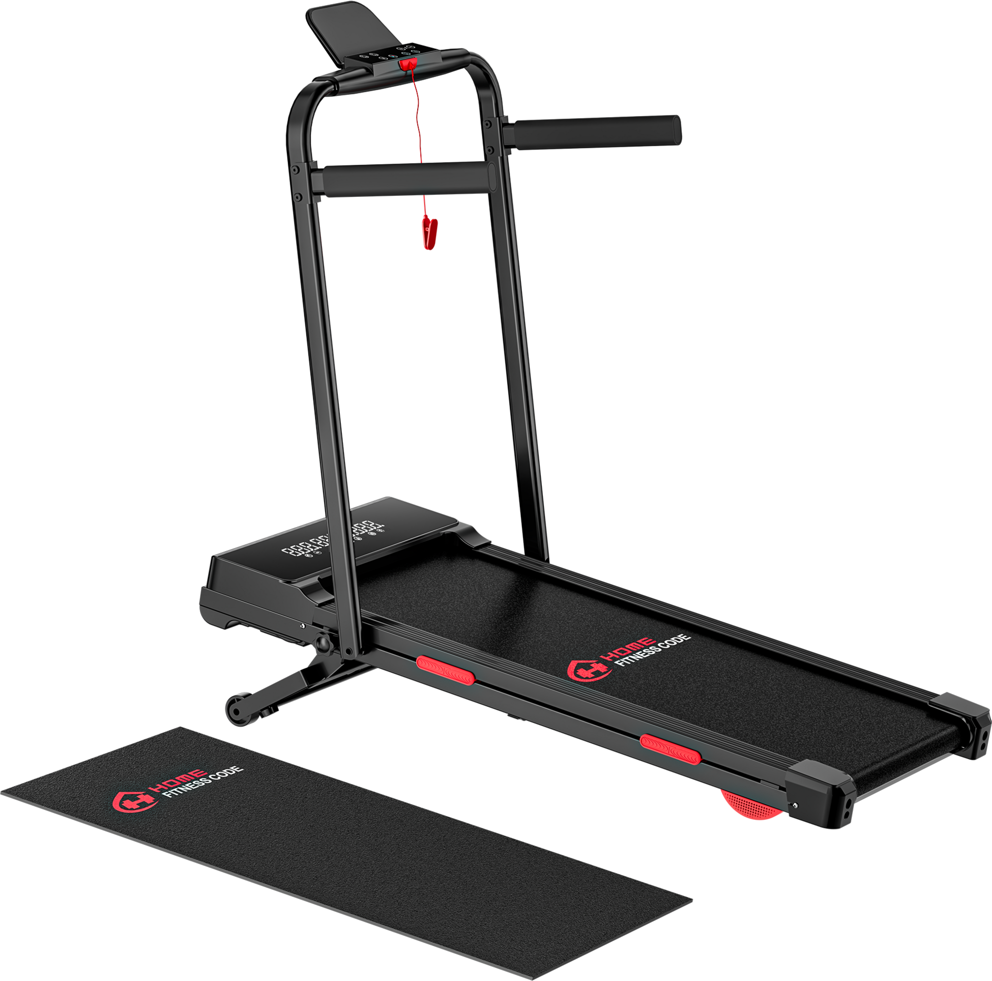HOMEFITNESSCODE, Folding Treadmill Y5 With Brushless Motor, 0%-15% Automatic Incline(with Mat)