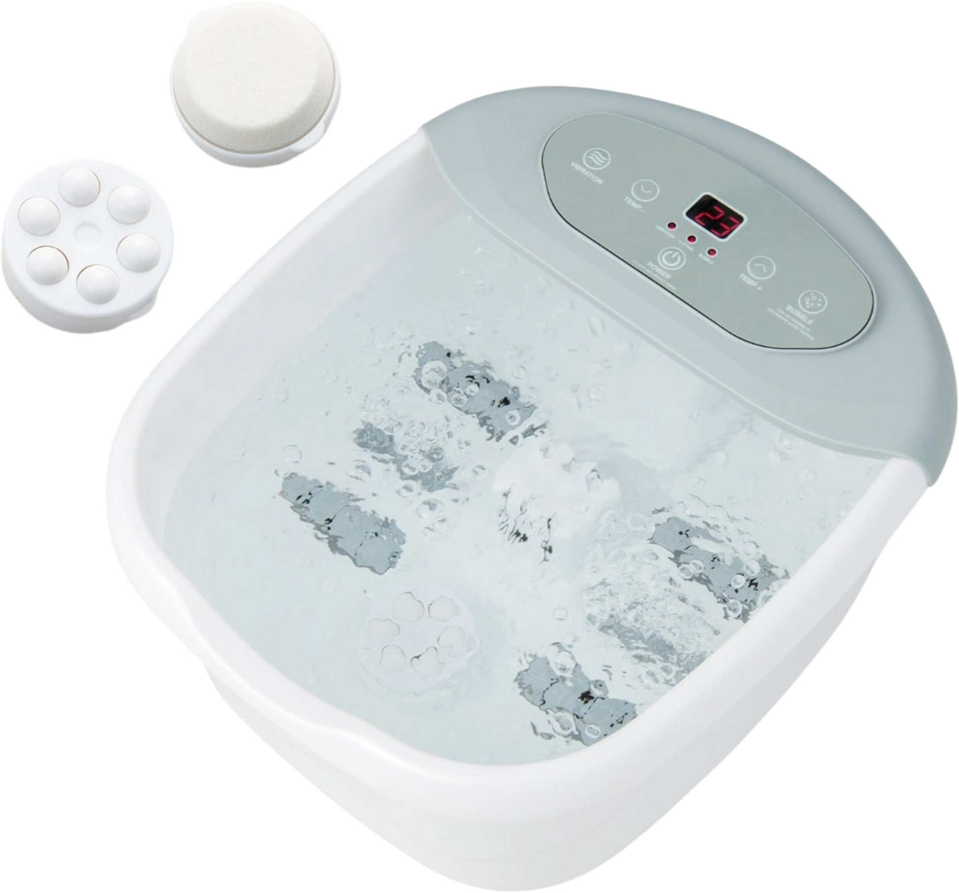 NORTHIX, Foot Spa Massager With Heat, Bubbles  Pedicure Stone