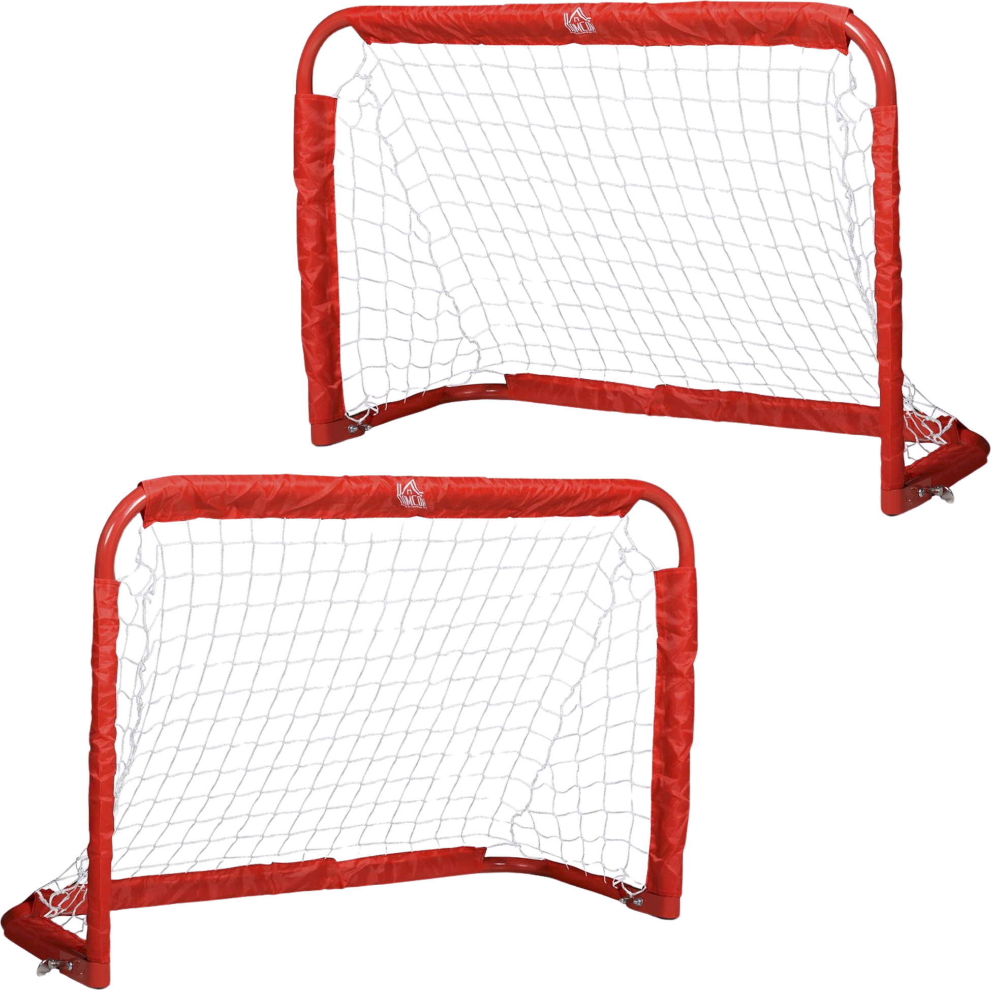 NORTHIX, Football Goals Set Of 2 Mini Goals, Foldable Made Of Steel (q195) And Tetrolon, Red, 90x36x60 Cm