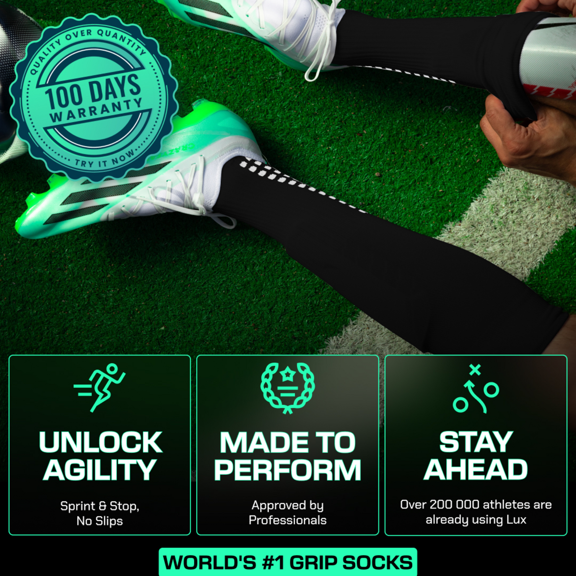 LUX SPORTS, Football Grip Sock - High