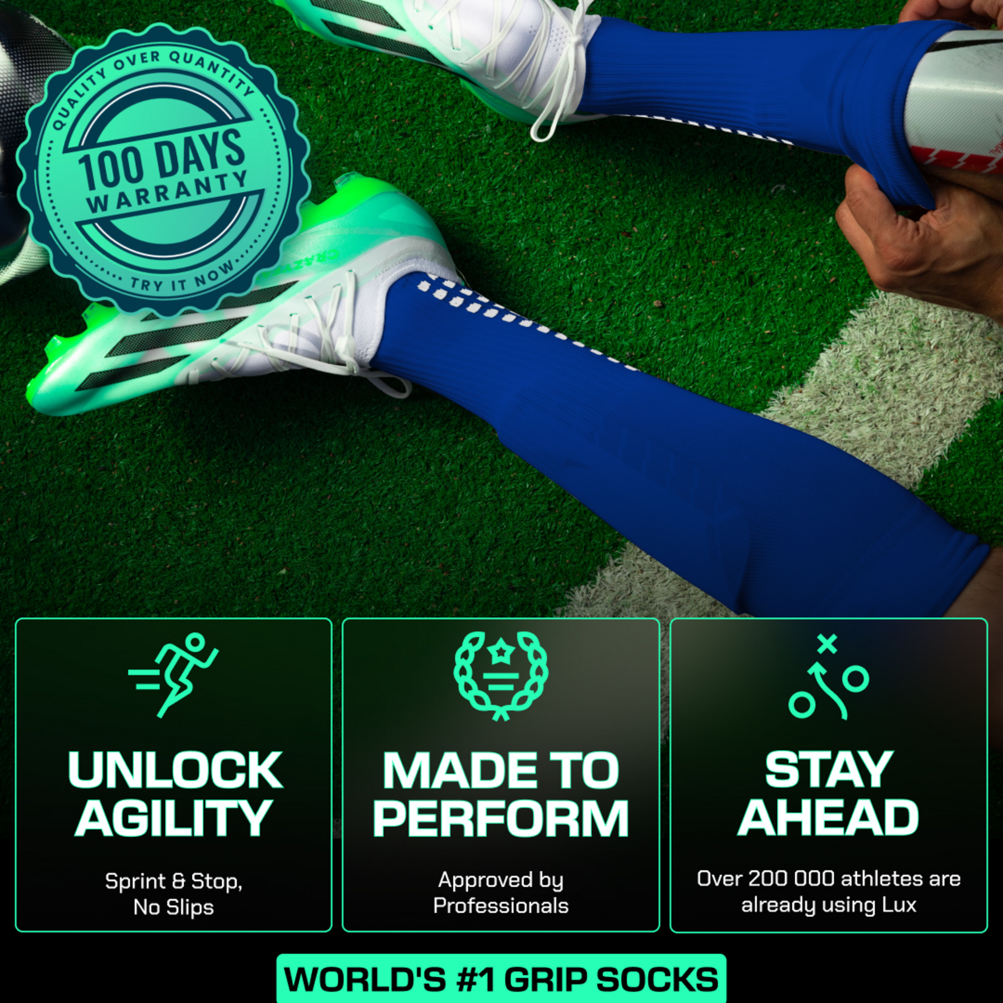 LUX SPORTS, Football Grip Sock - High