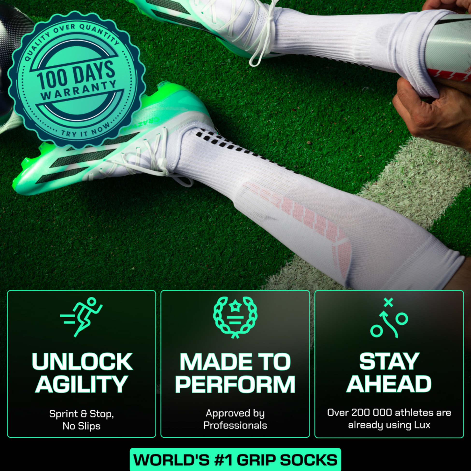 LUX SPORTS, Football Grip Sock - High