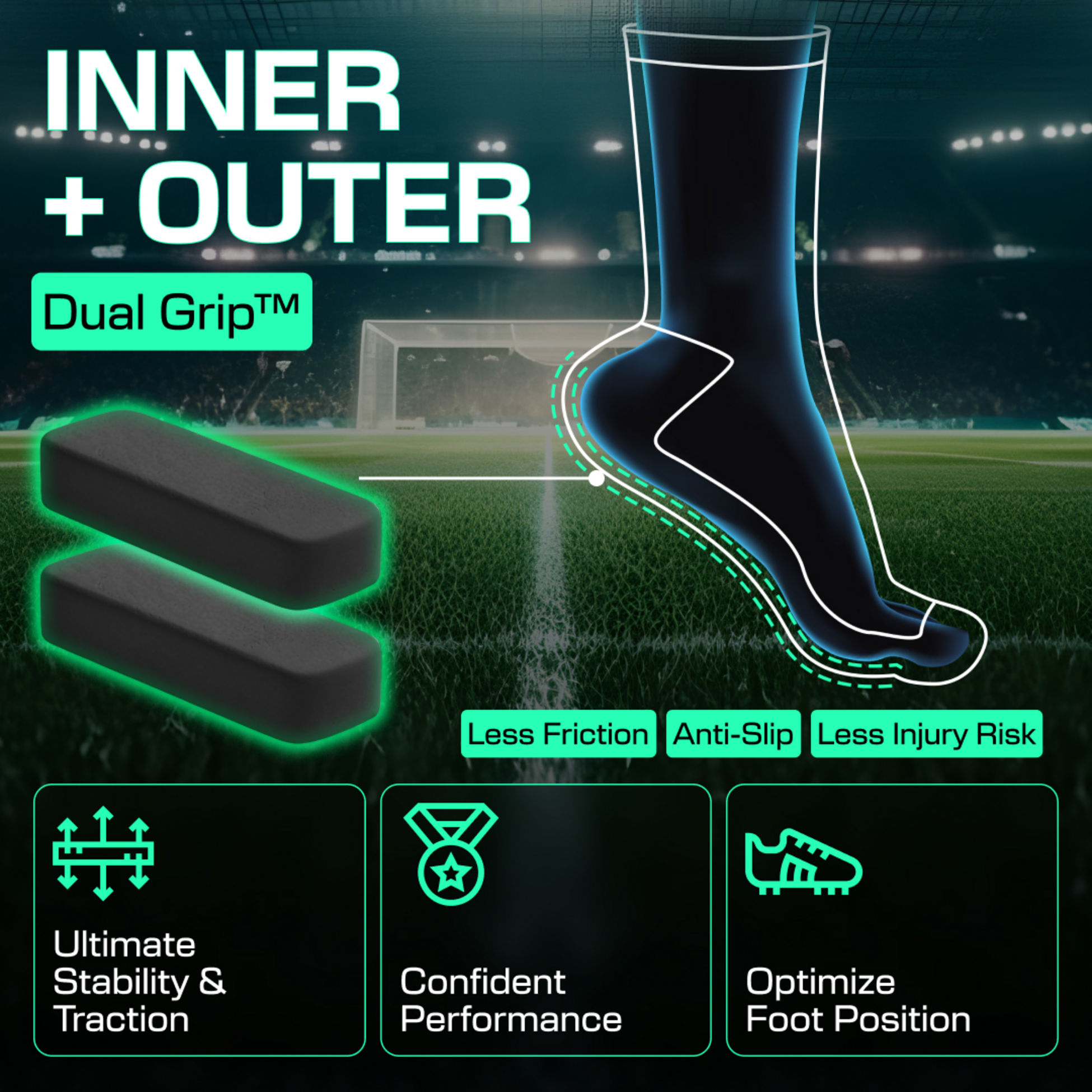 LUX SPORTS, Football Grip Sock