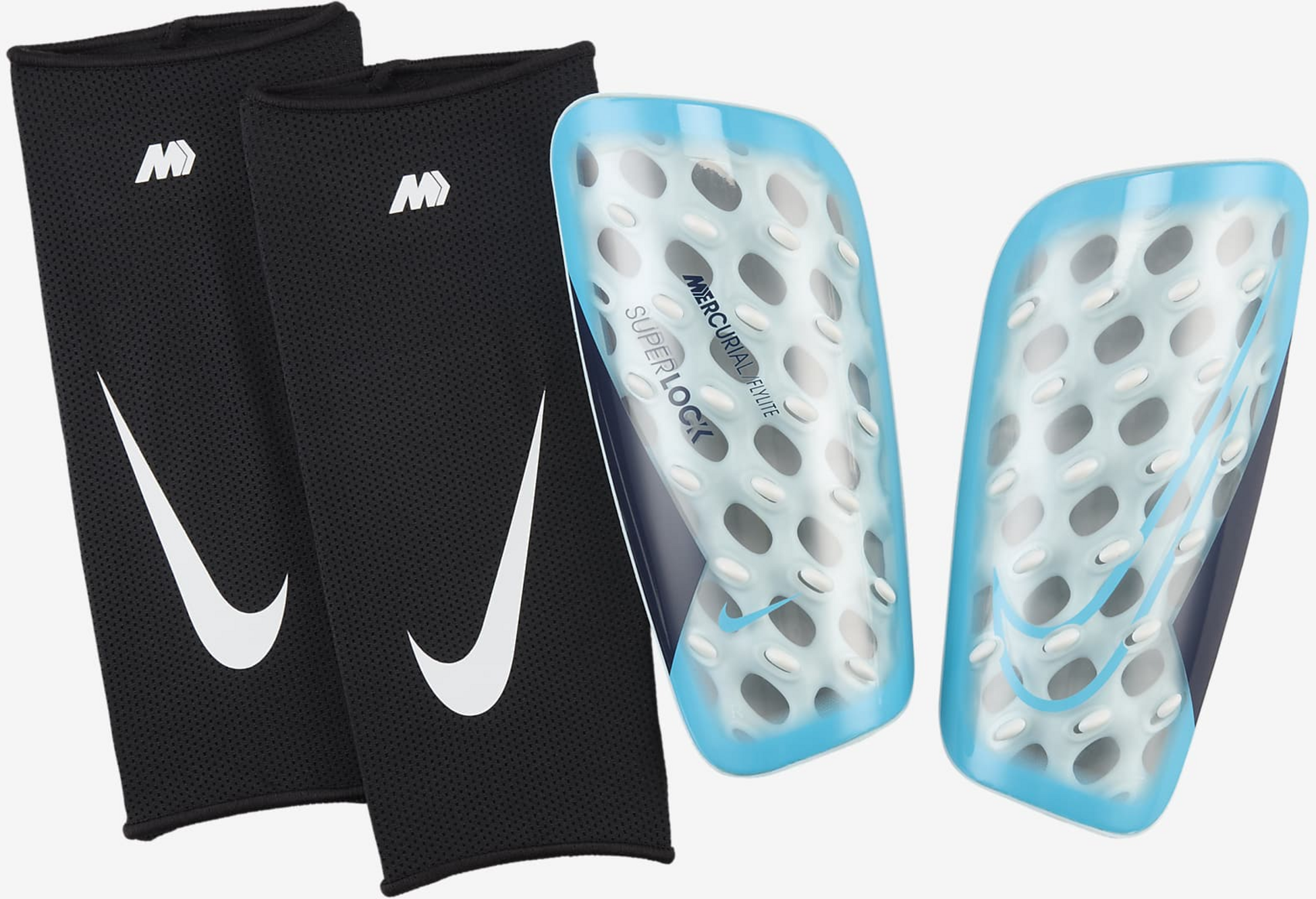 NIKE, Football Shinguards Mercurial Flylite Superlock