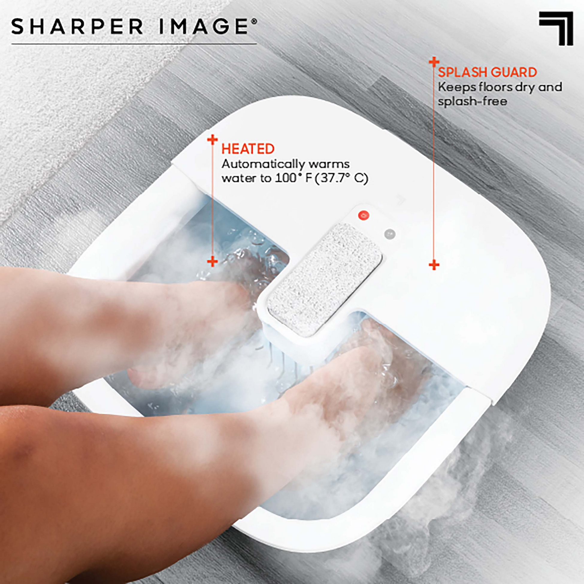 SHARPER IMAGE, Fotbad Med Massage/slipsten