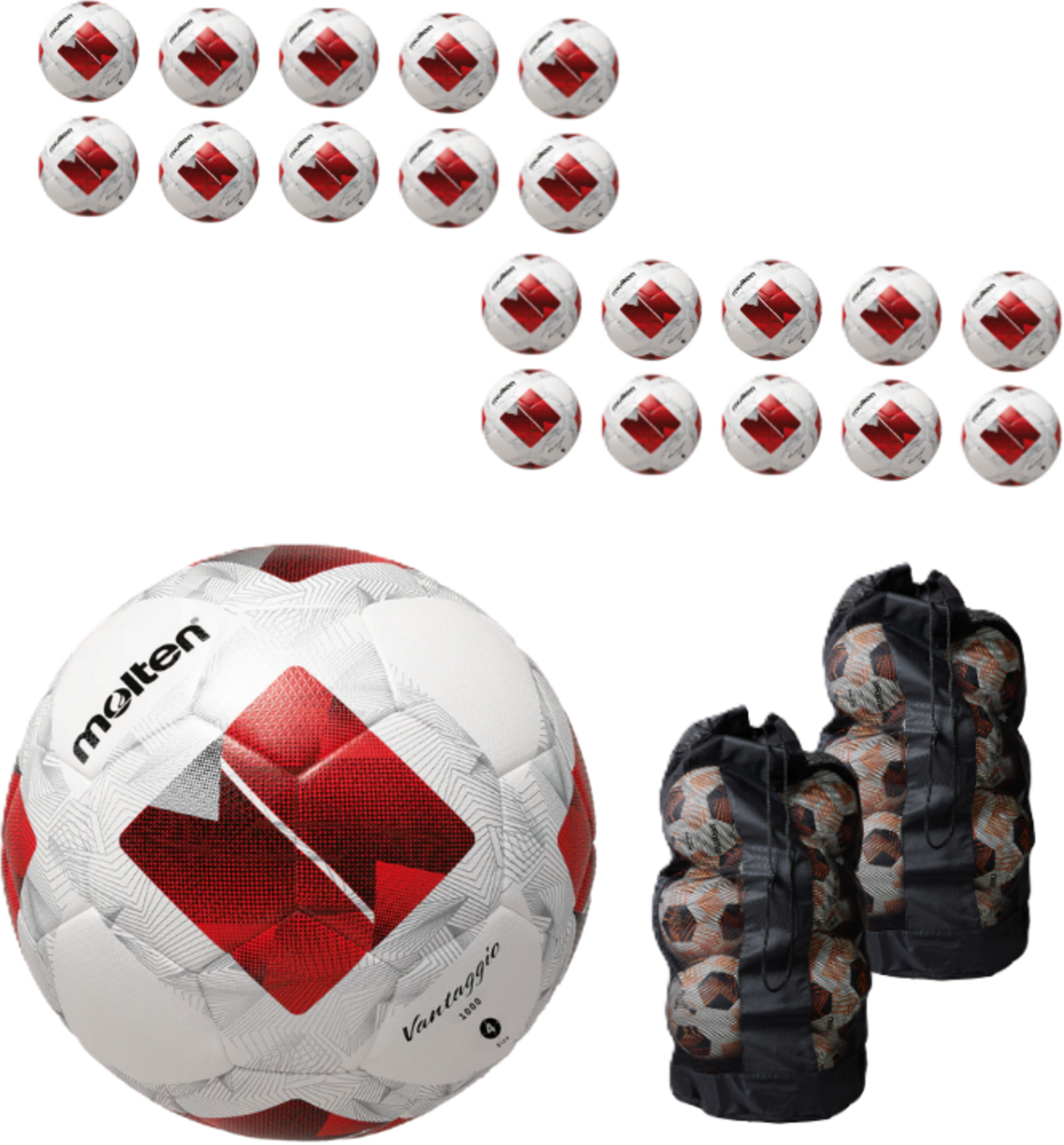 MOLTEN, Fotboll 1000 4 + Bolls&auml;ckar