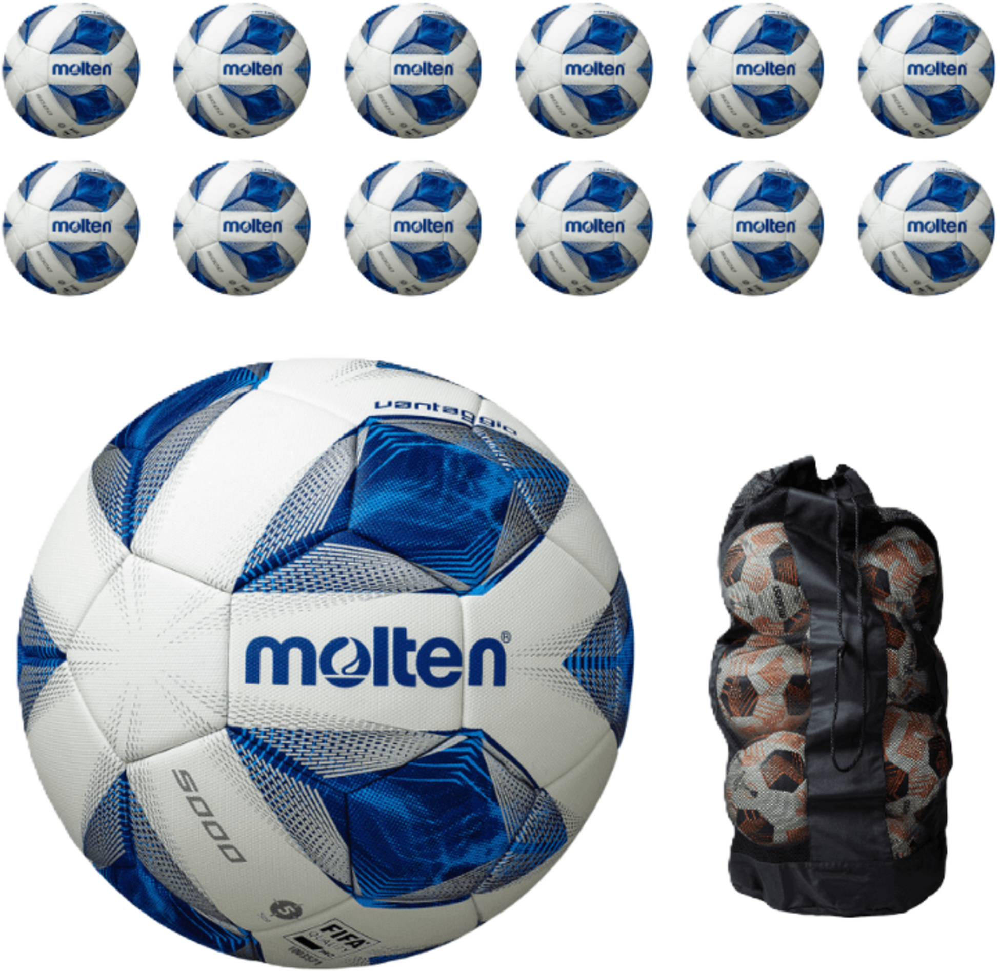 MOLTEN, Fotboll 5000 5 + Bollsäck