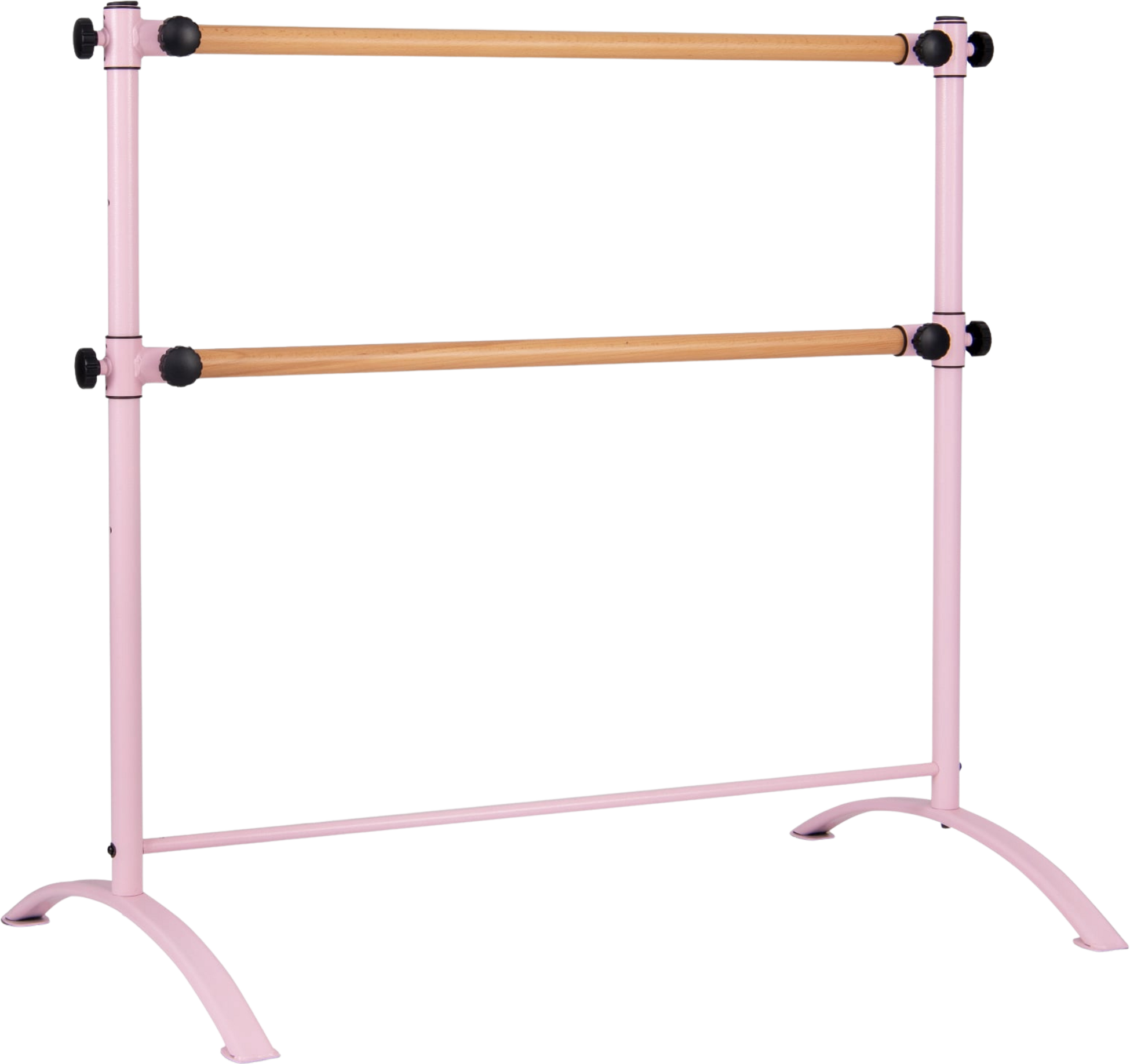 NORTHIX, Freestanding Ballet Barre, Adjustable Height, Double Wood Bars