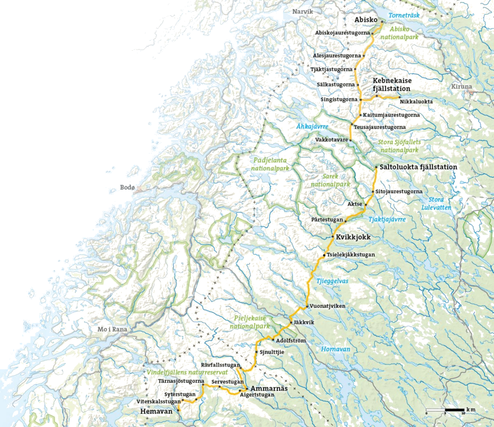 CALAZO, Friluftsatlas Kungsleden 1:50 000