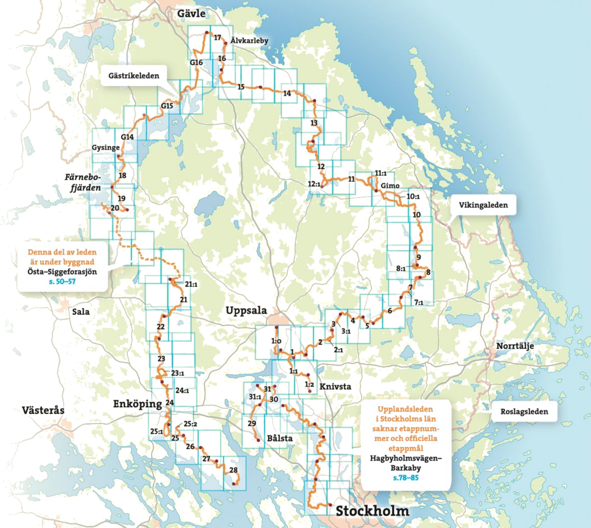 CALAZO, Friluftsatlas Upplandsleden 1:50.000