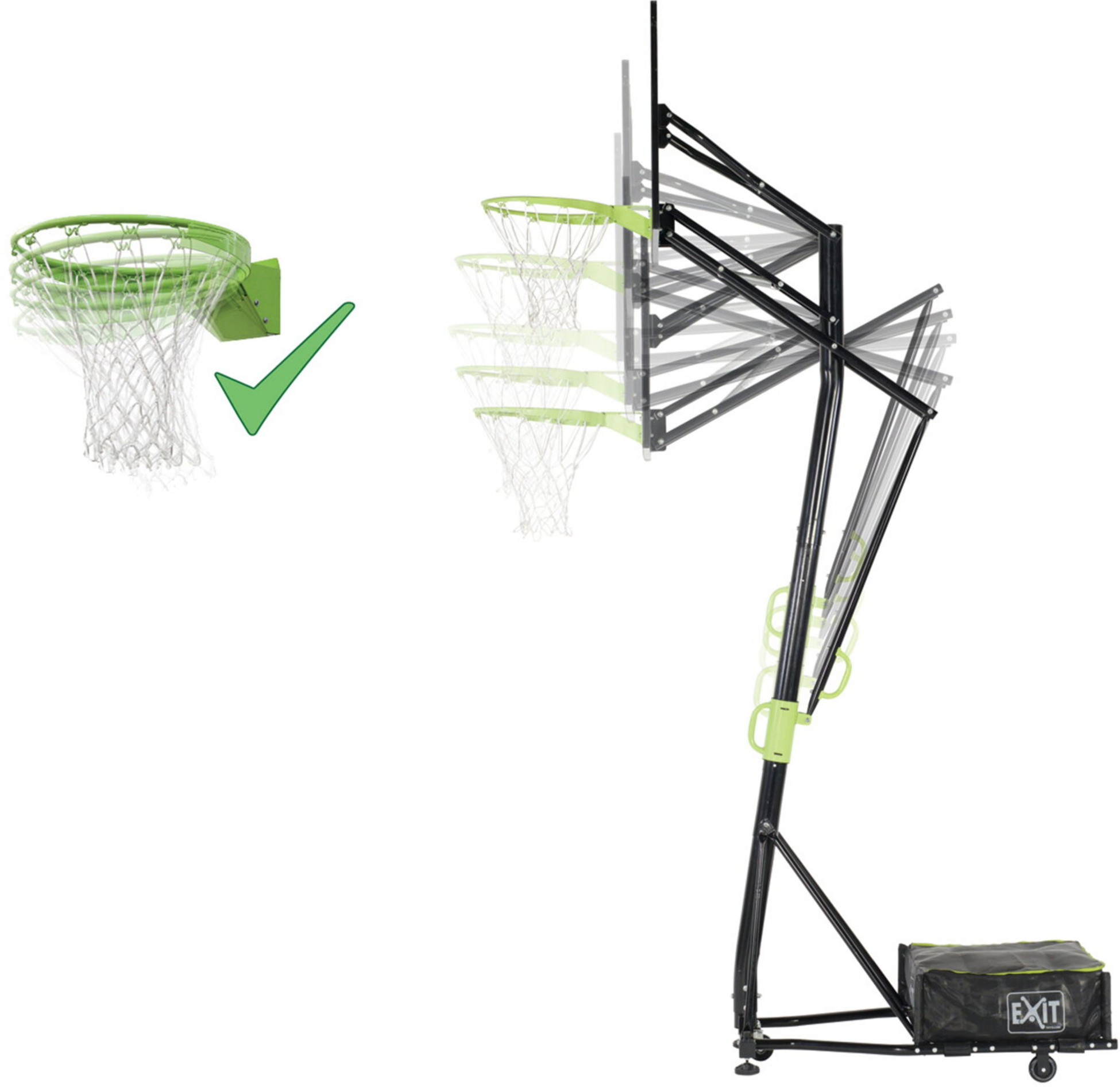 EXIT, Galaxy Portabel Basketkorg P&aring; Hjul Med Dunkring