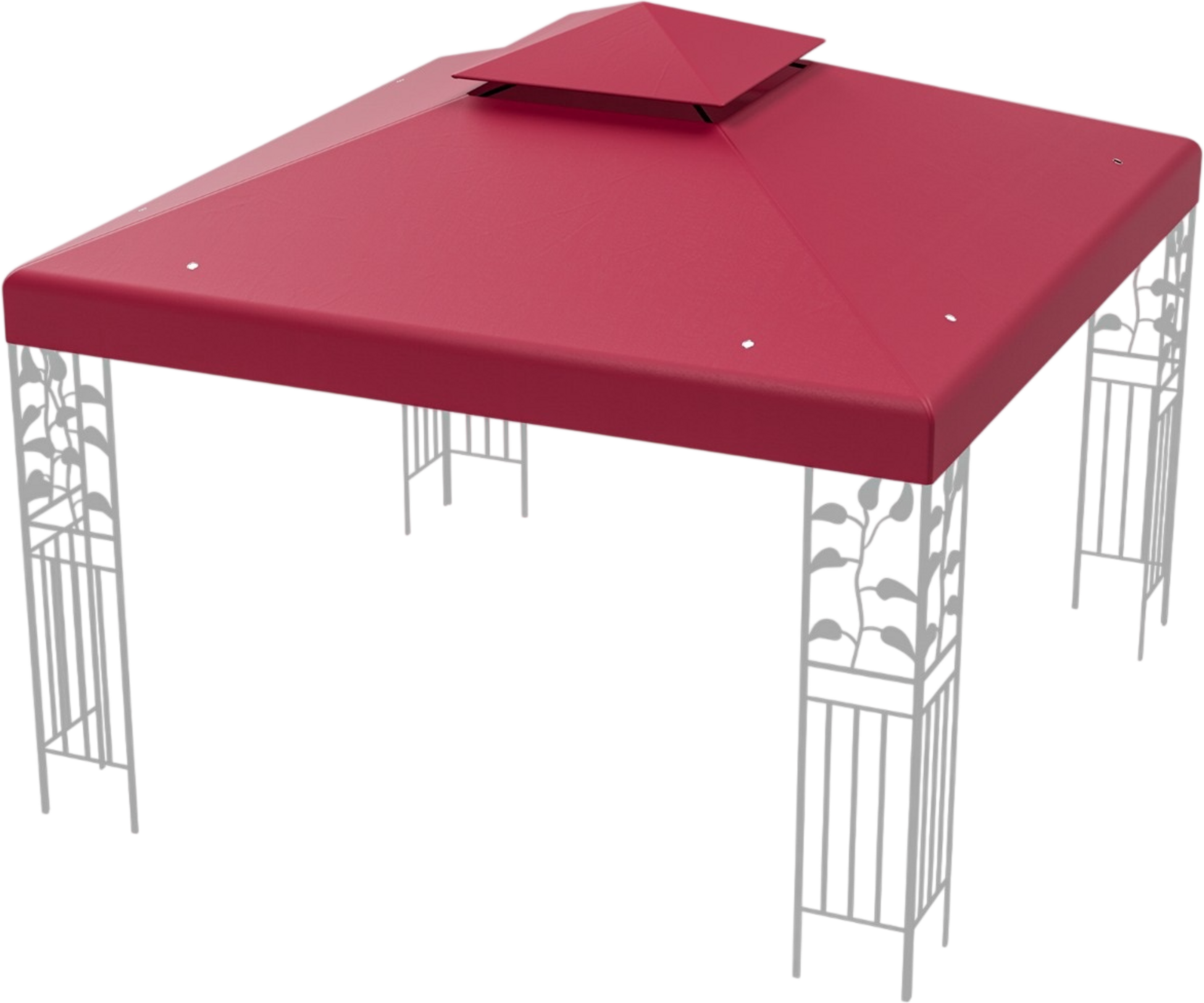 NORTHIX, Gazebo Replacement Canopy 3x3m, Double-tier, Wine