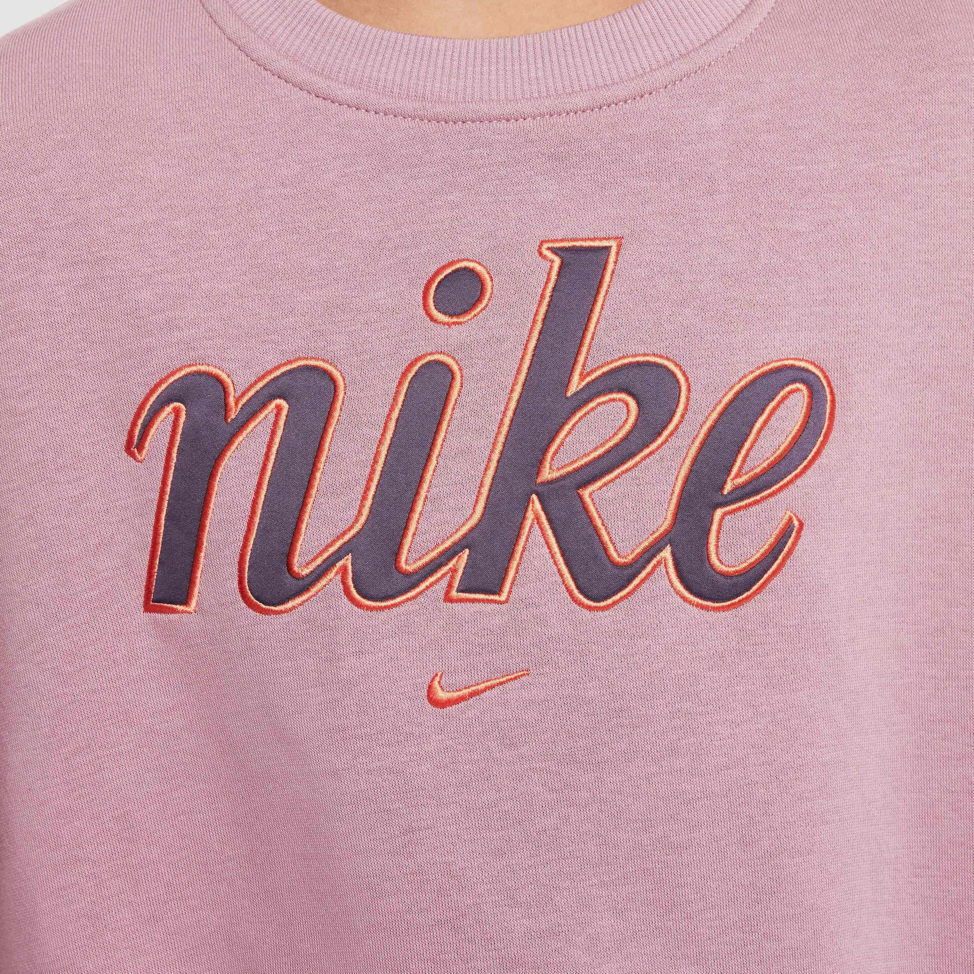 NIKE, Girls' Boxy Crew-neck Sweatshirt Sportswear Club Fleece