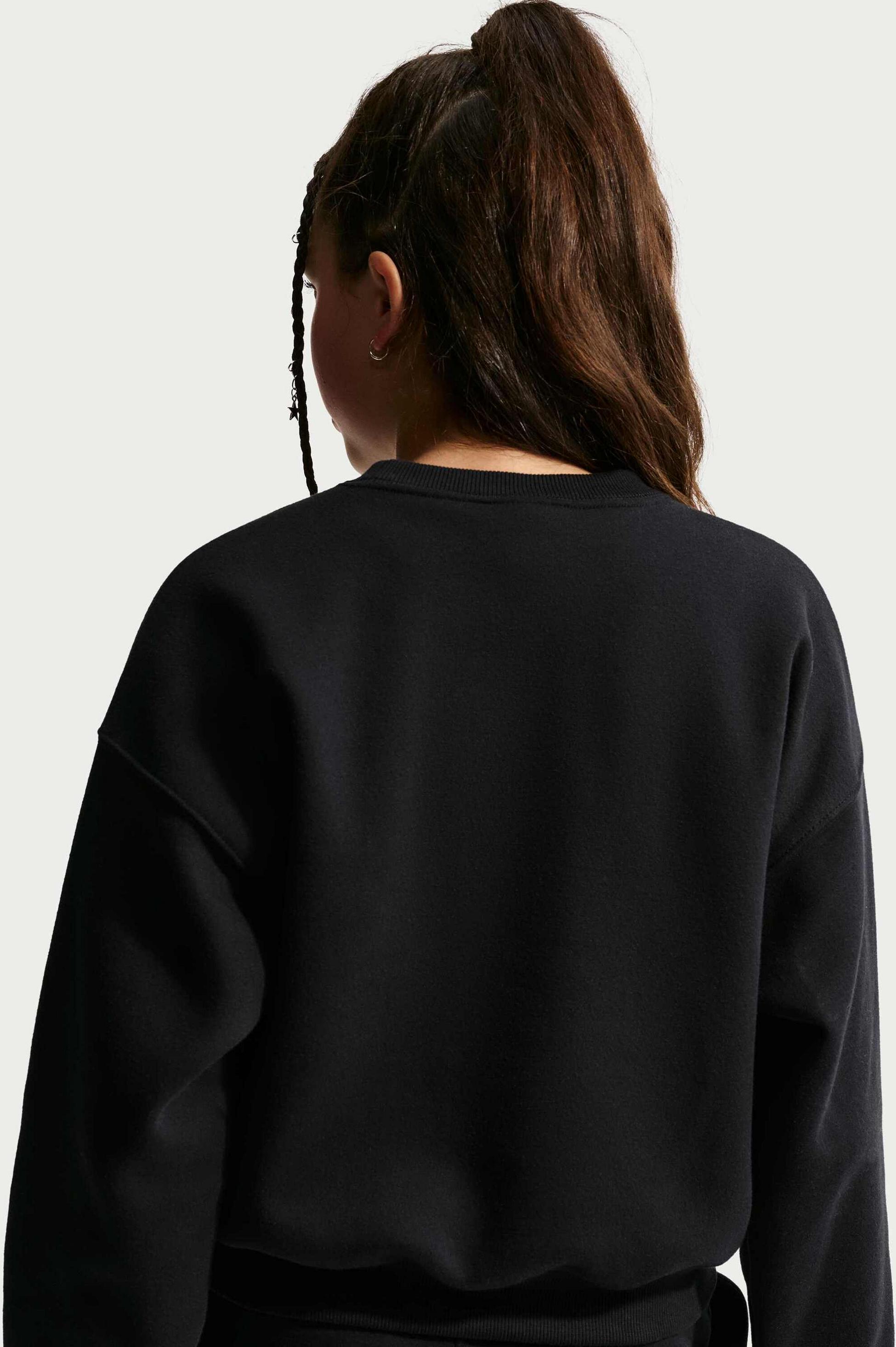 NIKE, Girls' Boxy Fleece Crew Neck Sportswear Studio