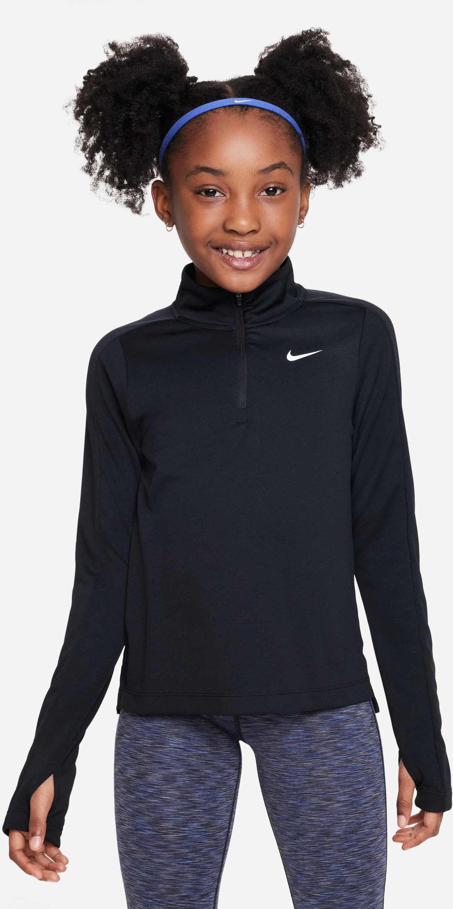 NIKE, Girls' Dri-fit Long-sleeve 1/4-zip Top Nike