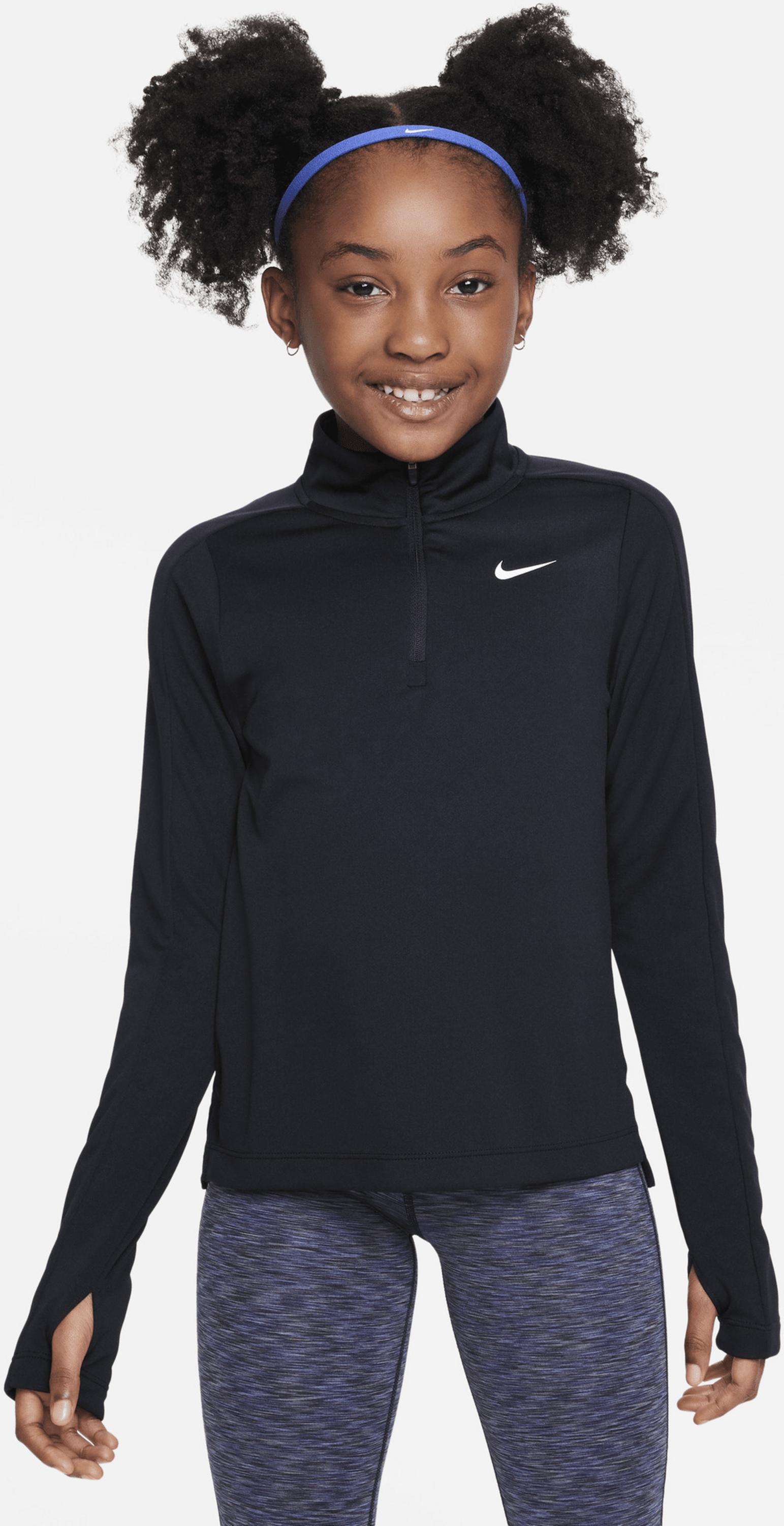 NIKE, Girls' Dri-fit Long-sleeve 1/4-zip Top Nike