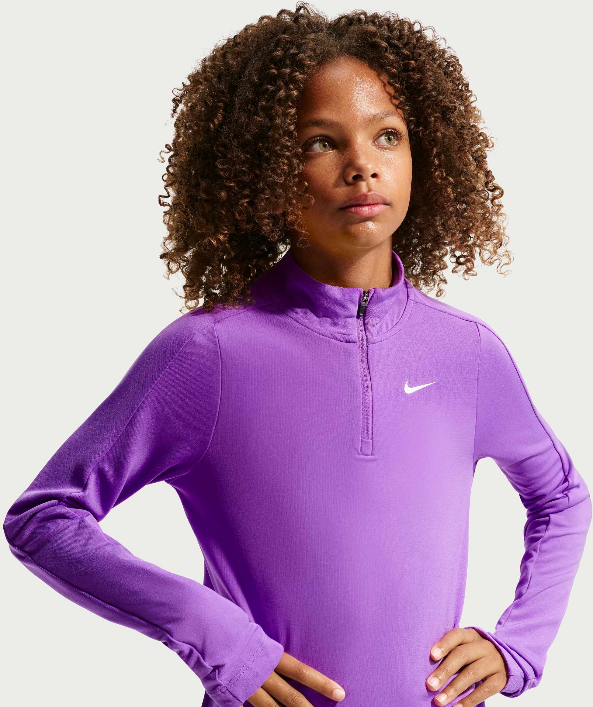 NIKE, Girls' Dri-fit Long-sleeve 1/4-zip Top Nike