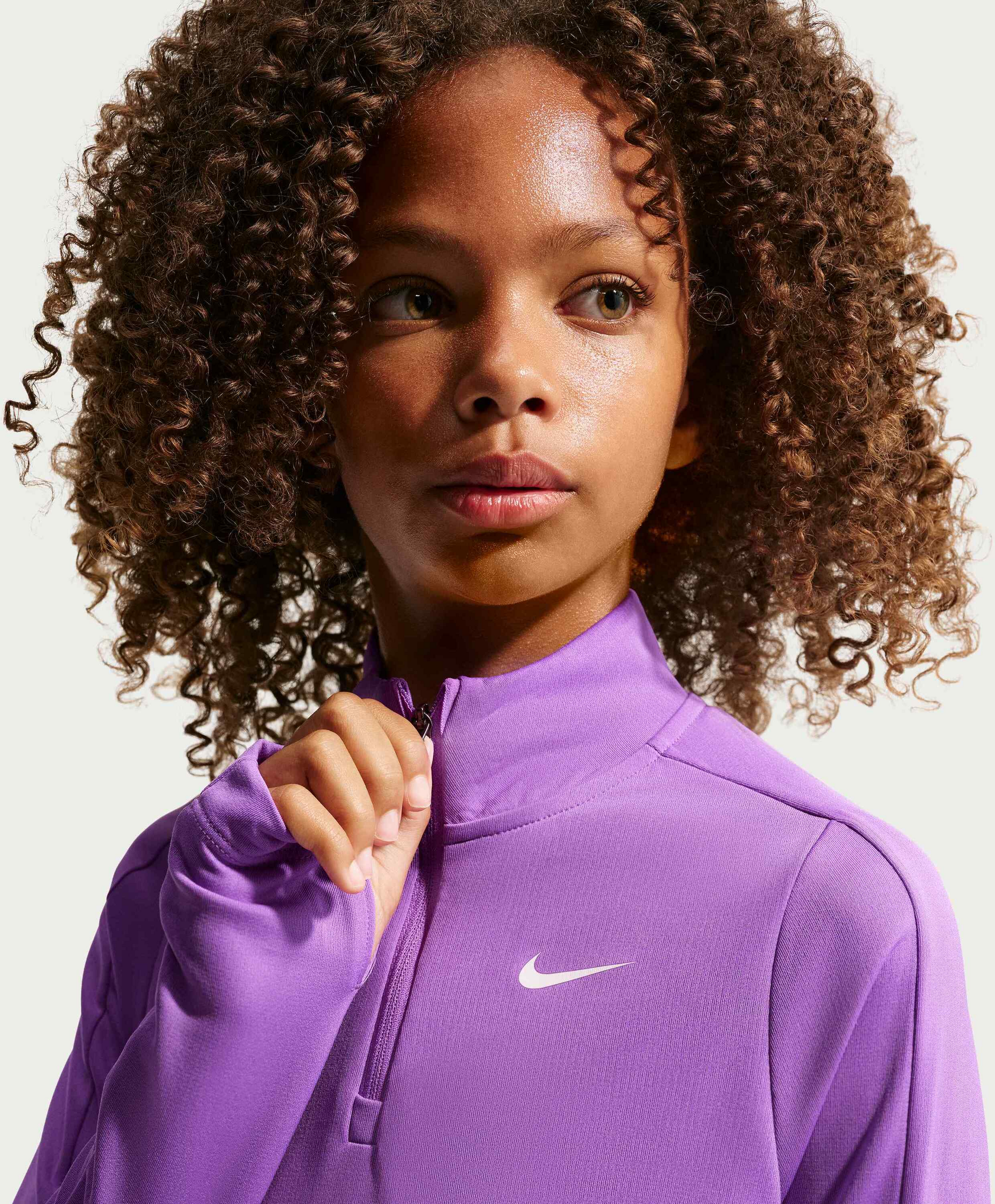 NIKE, Girls' Dri-fit Long-sleeve 1/4-zip Top Nike