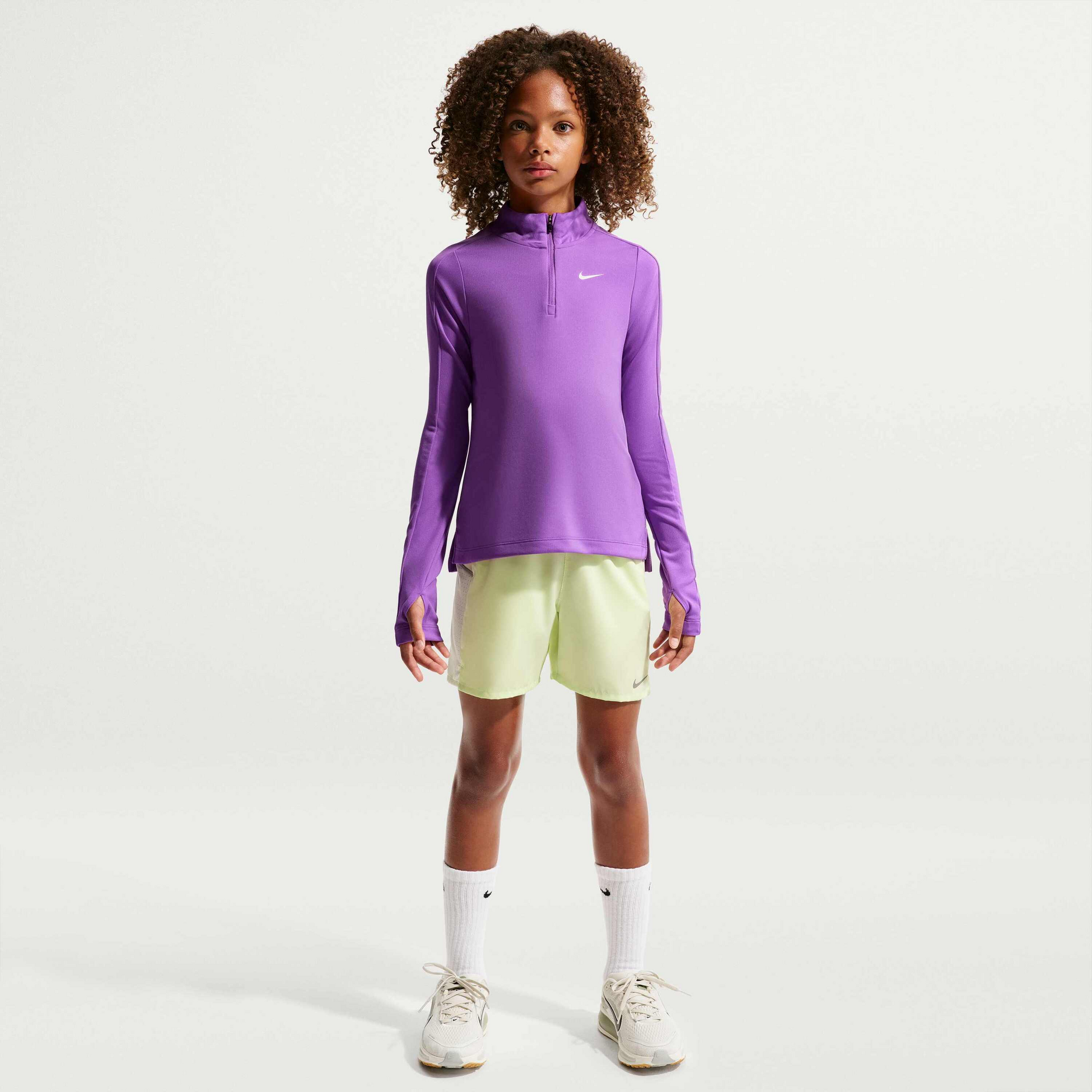 NIKE, Girls' Dri-fit Long-sleeve 1/4-zip Top Nike
