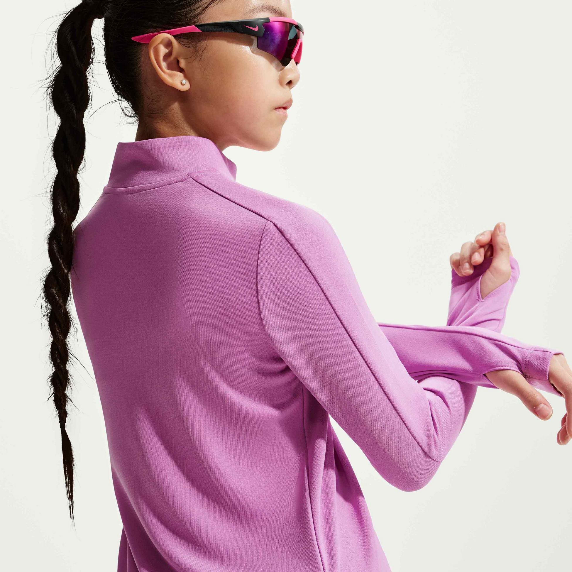 NIKE, Girls' Dri-fit Long-sleeve 1/4-zip Top Nike