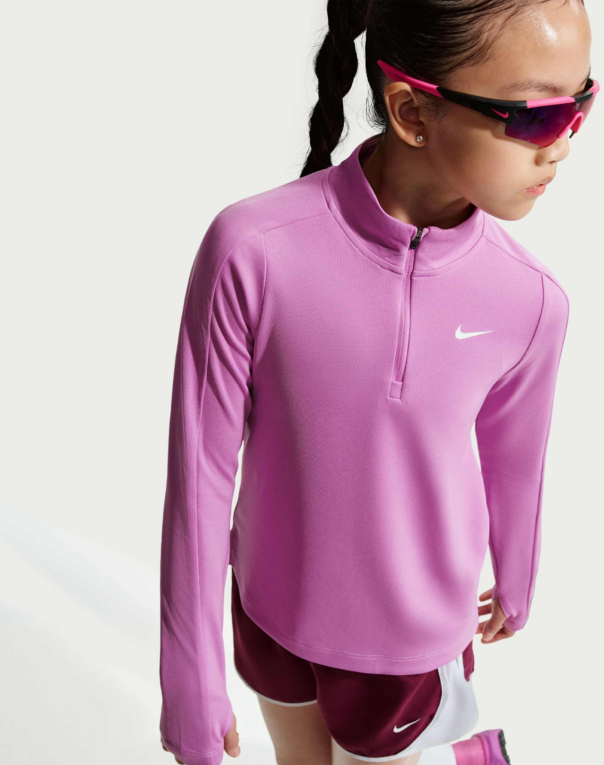 NIKE, Girls' Dri-fit Long-sleeve 1/4-zip Top Nike