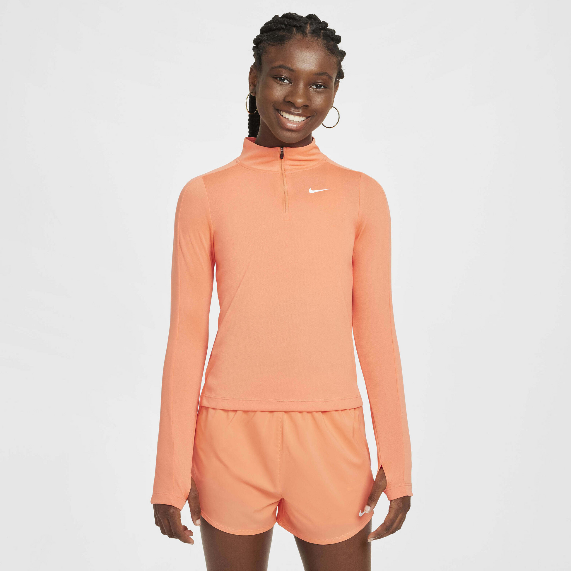 NIKE, Girls' Dri-fit Long-sleeve 1/4-zip Top Nike