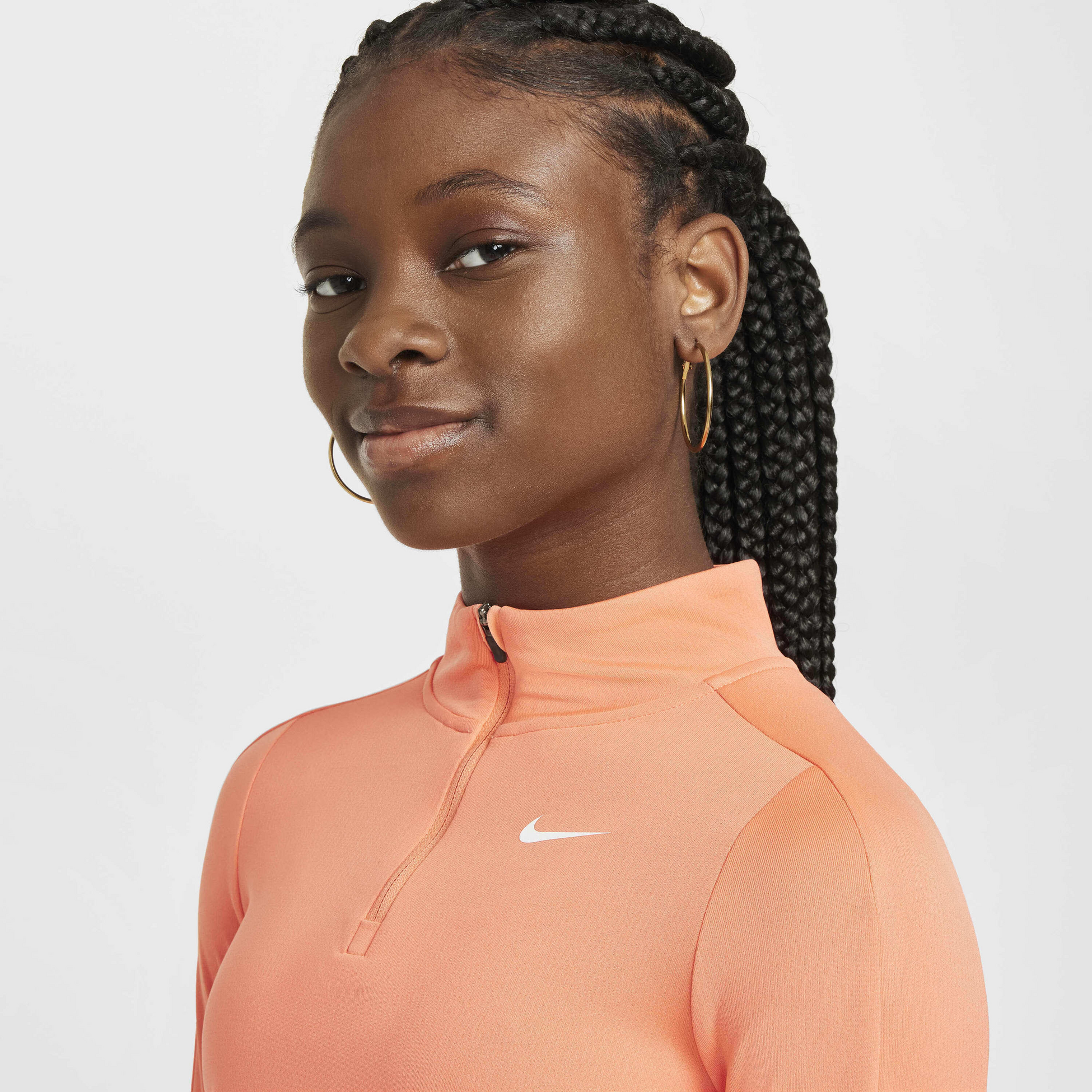 NIKE, Girls' Dri-fit Long-sleeve 1/4-zip Top Nike