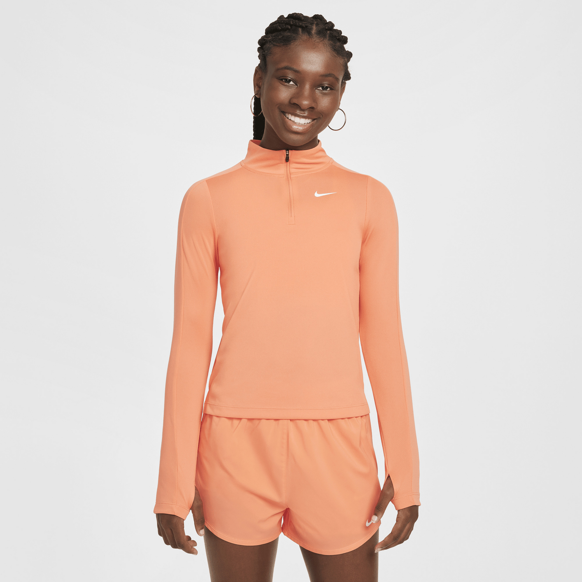 NIKE, Girls' Dri-fit Long-sleeve 1/4-zip Top Nike