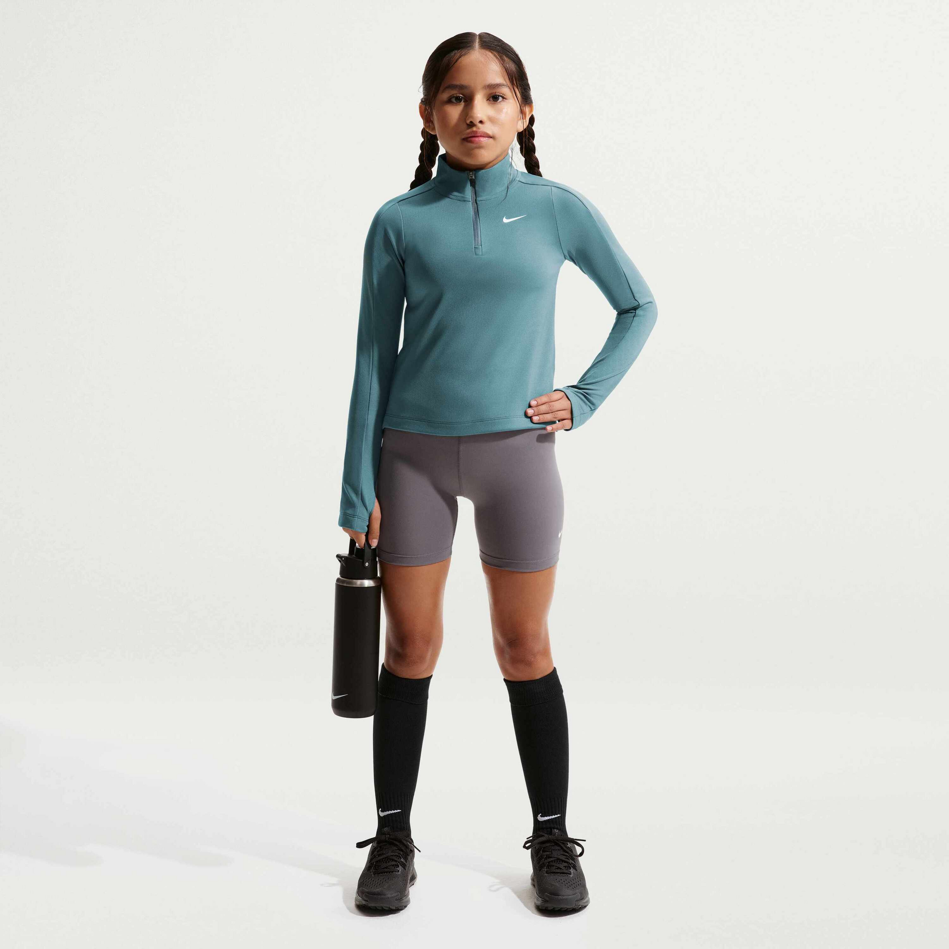 NIKE, Girls' Dri-fit Long-sleeve 1/4-zip Top Nike