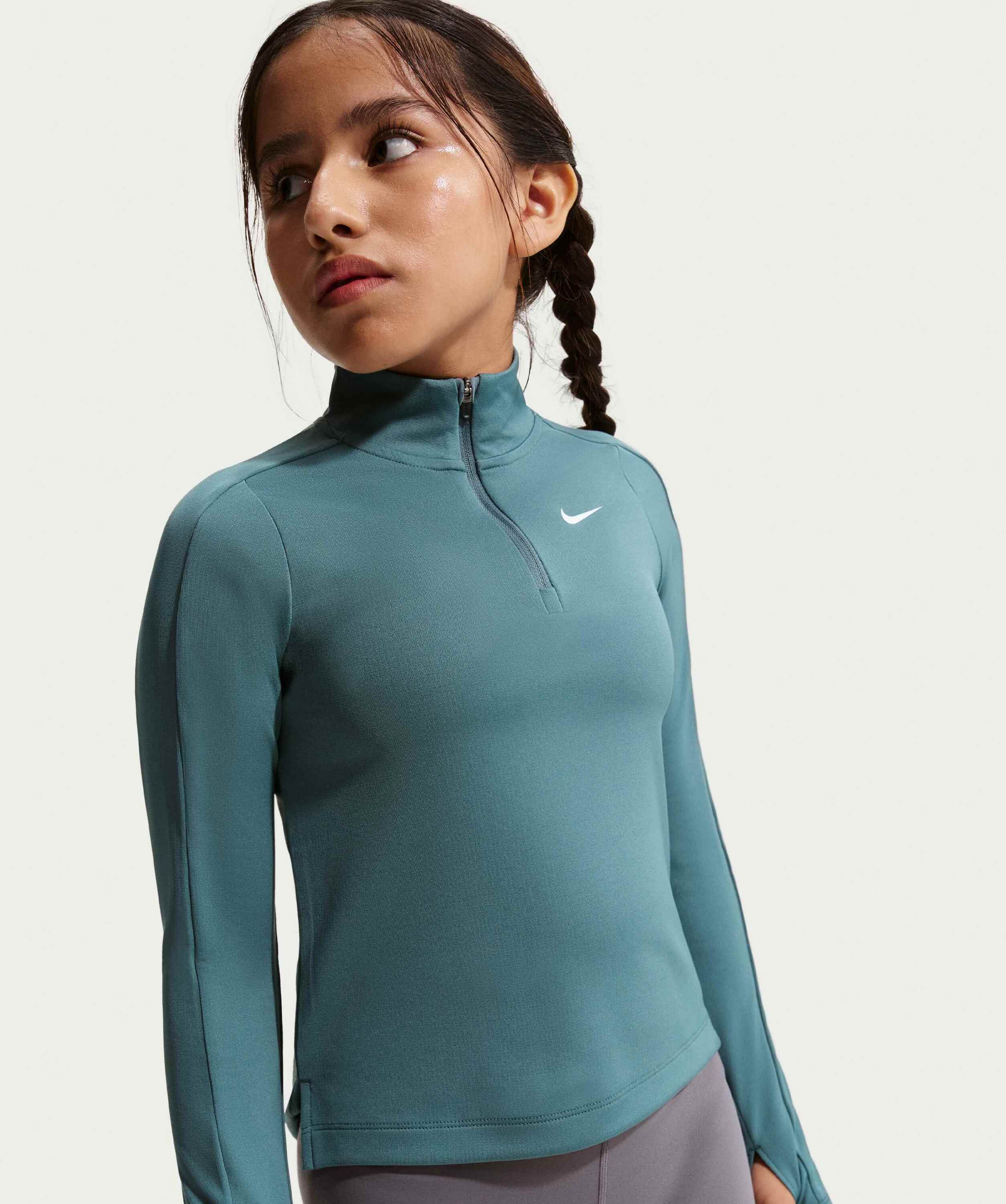 NIKE, Girls' Dri-fit Long-sleeve 1/4-zip Top Nike