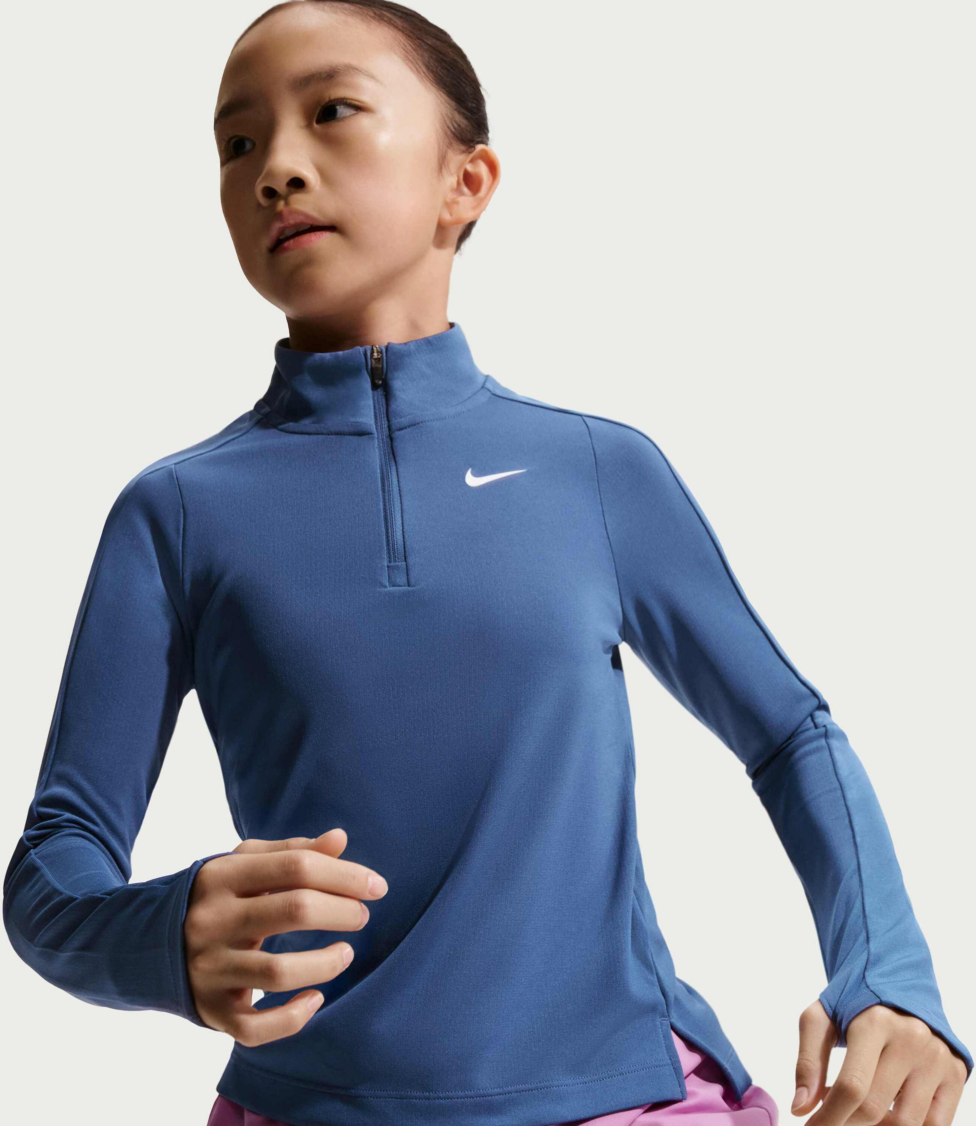 NIKE, Girls' Dri-fit Long-sleeve 1/4-zip Top Nike