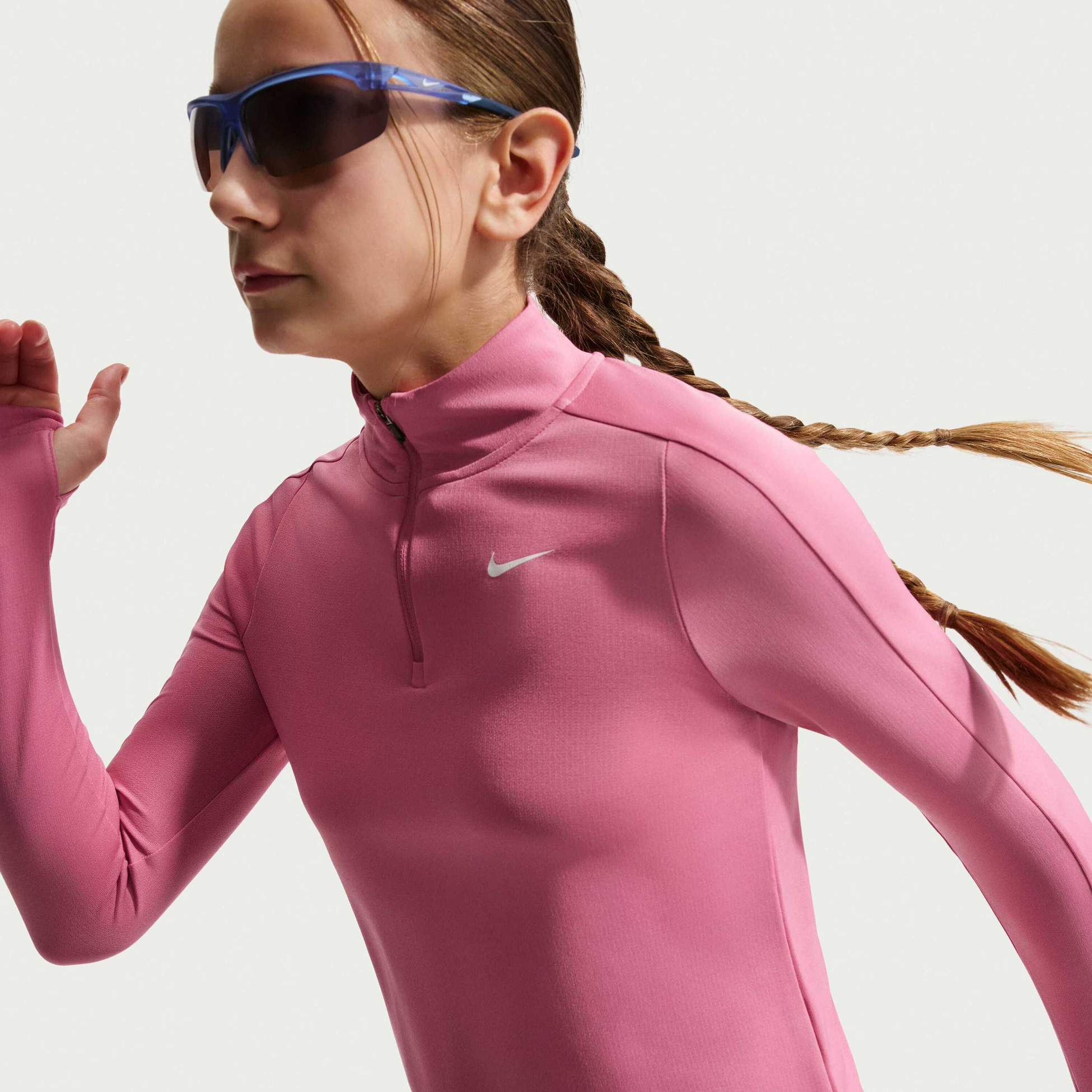 NIKE, Girls' Dri-fit Long-sleeve 1/4-zip Top Nike