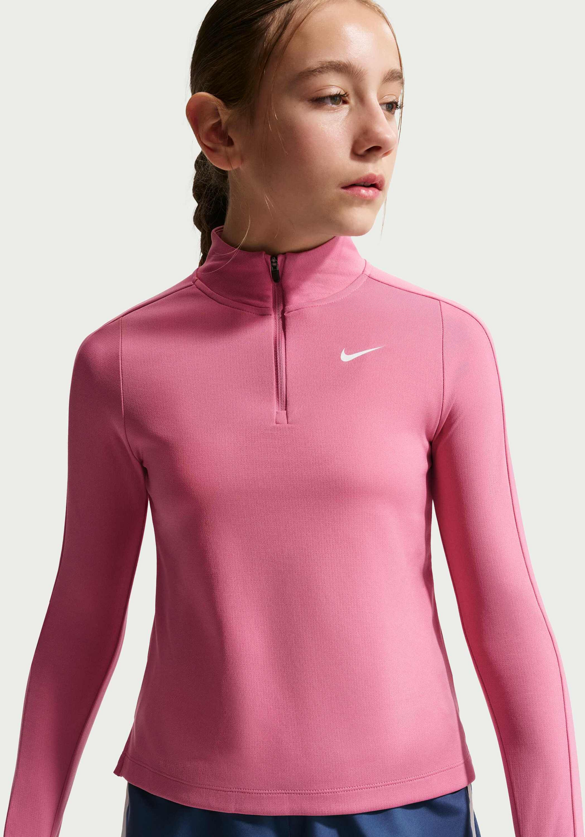 NIKE, Girls' Dri-fit Long-sleeve 1/4-zip Top Nike