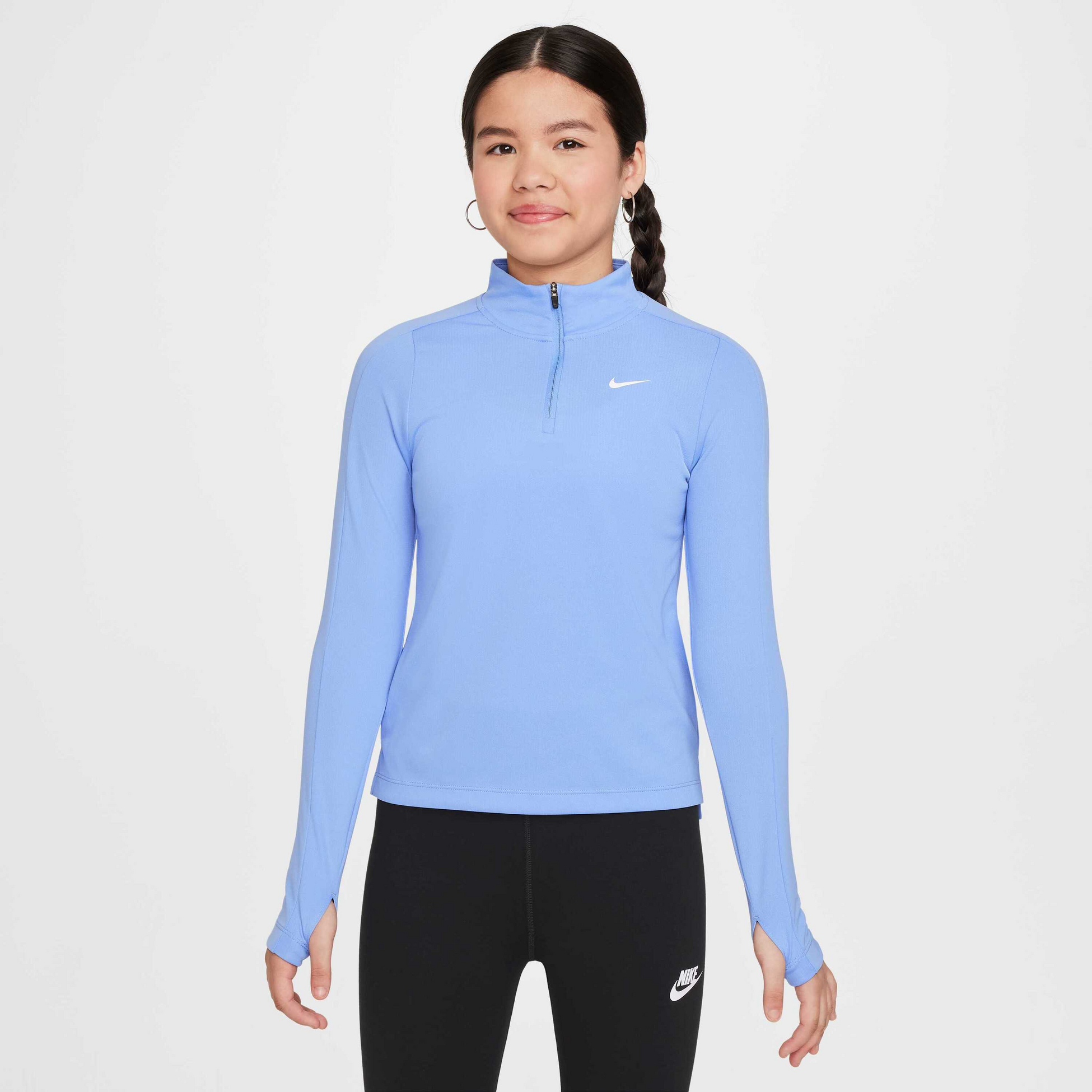 NIKE, Girls' Dri-fit Long-sleeve 1/4-zip Top Nike