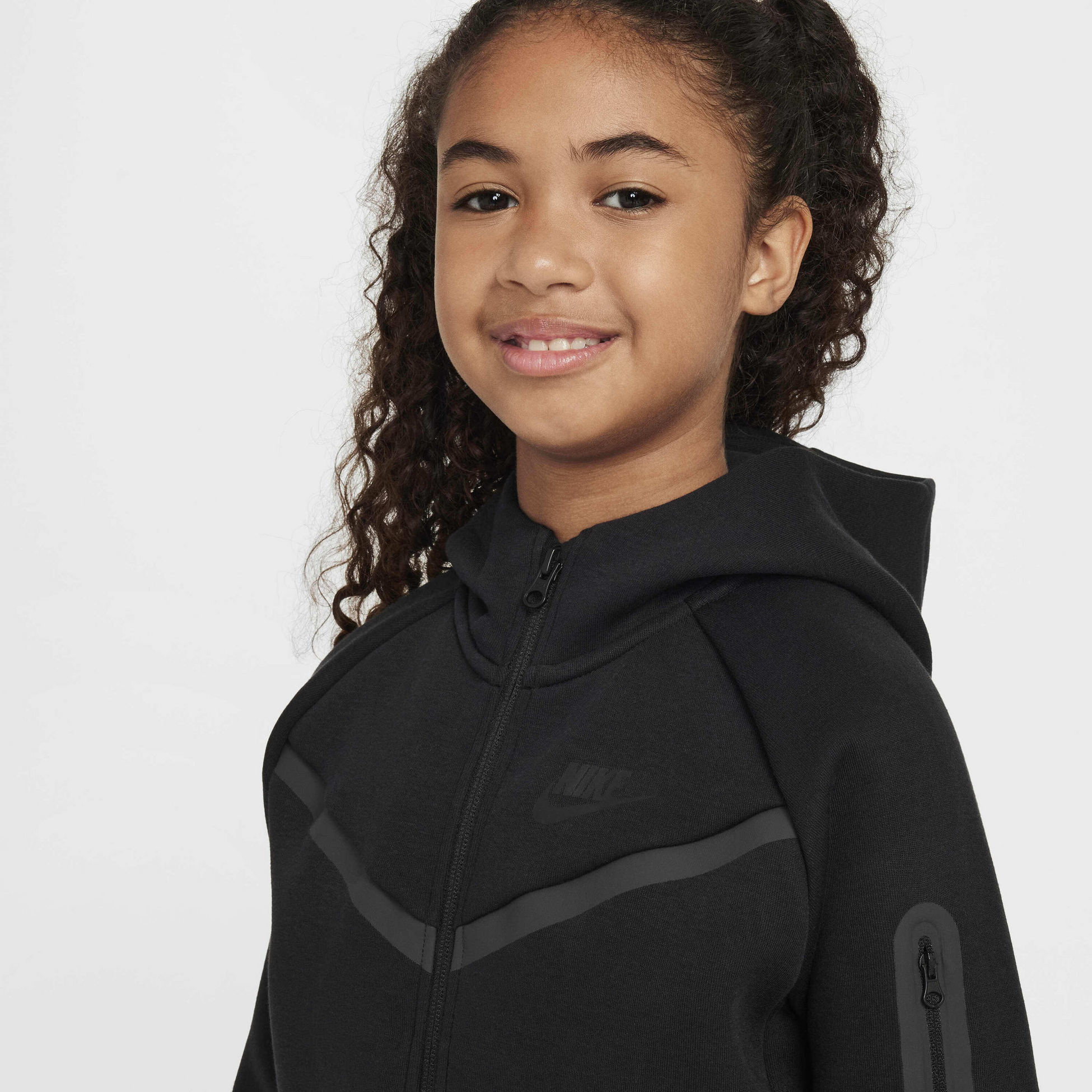 NIKE, Girls' Full-zip Hoodie Sportswear Tech Fleece