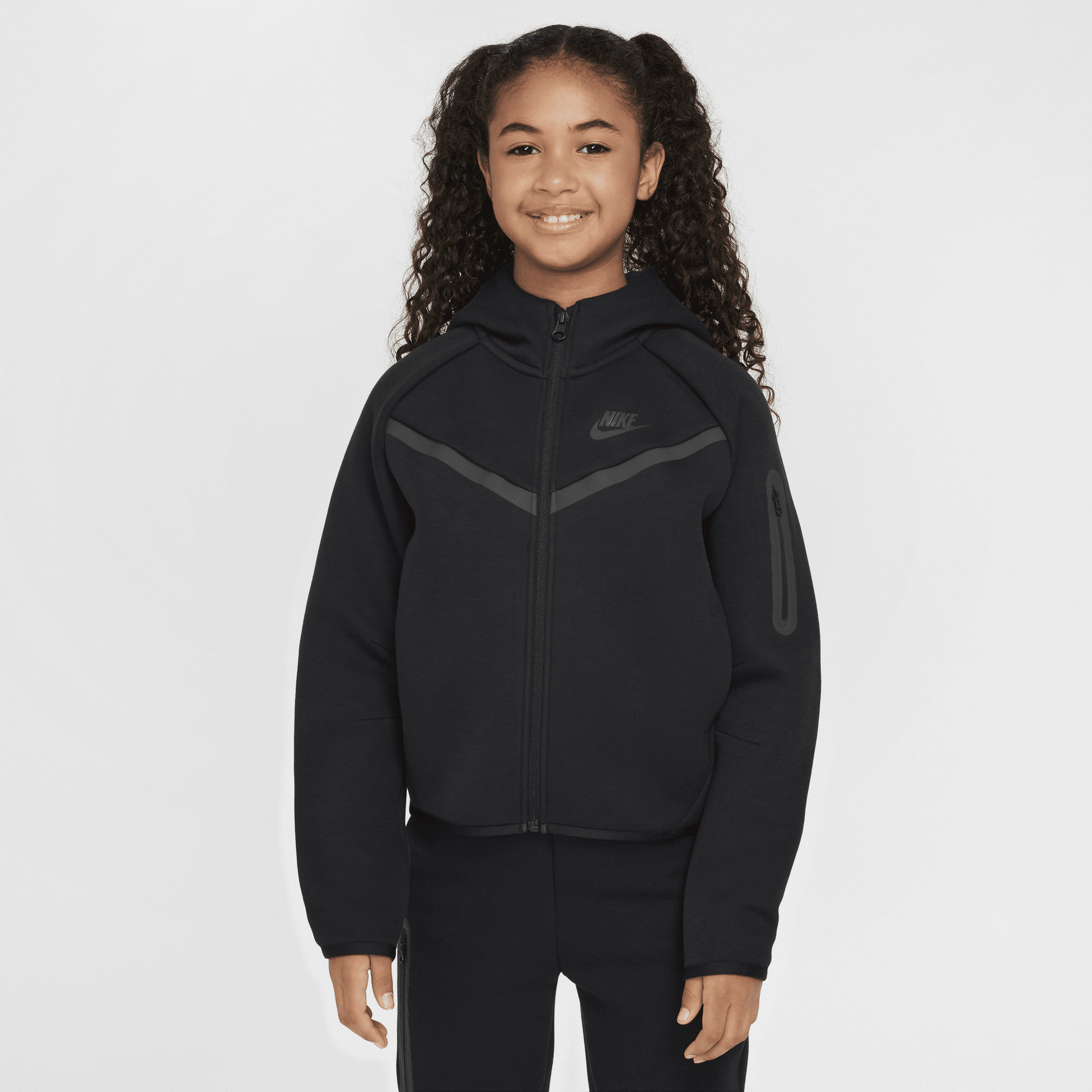 NIKE, Girls' Full-zip Hoodie Sportswear Tech Fleece