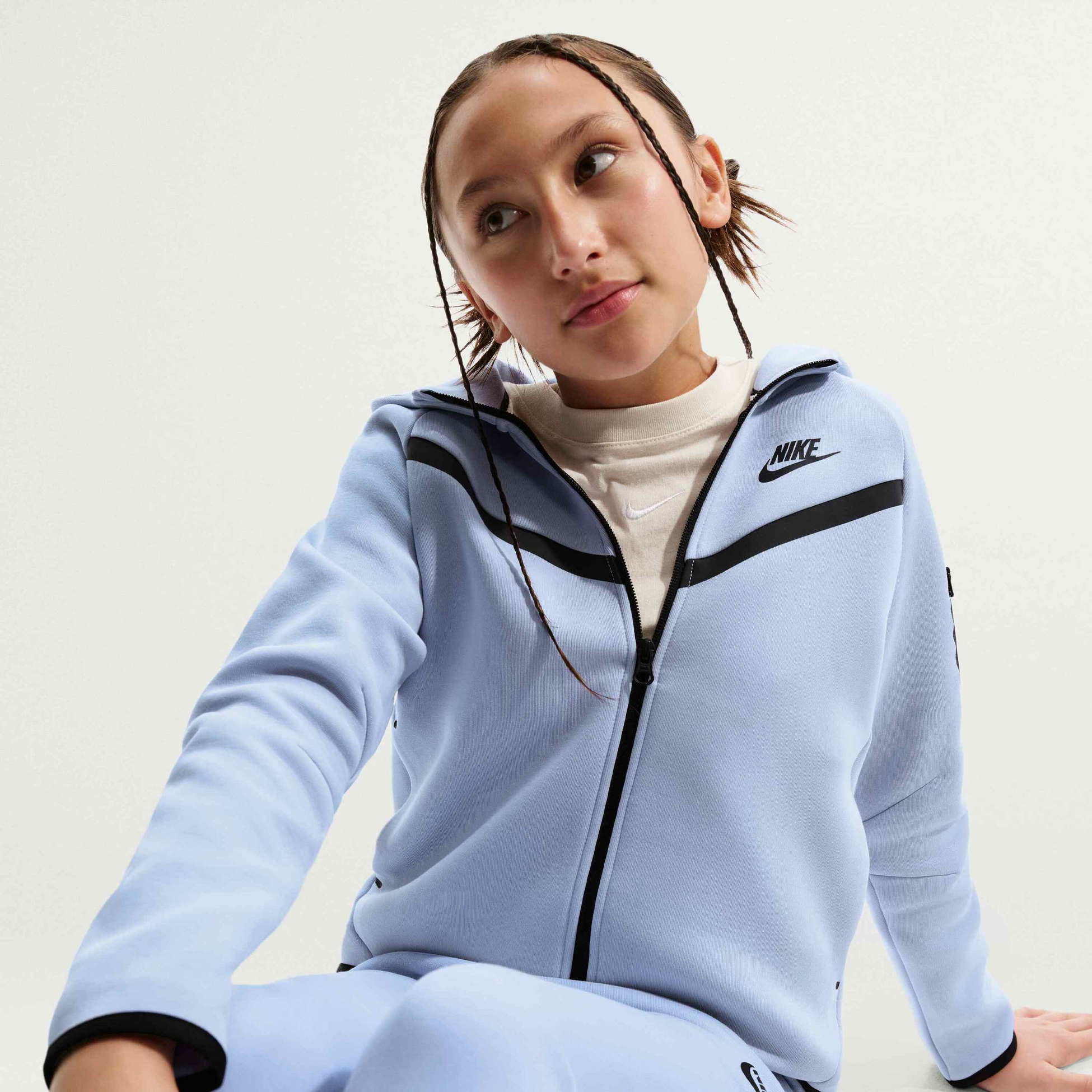 NIKE, Girls' Full-zip Hoodie Sportswear Tech Fleece
