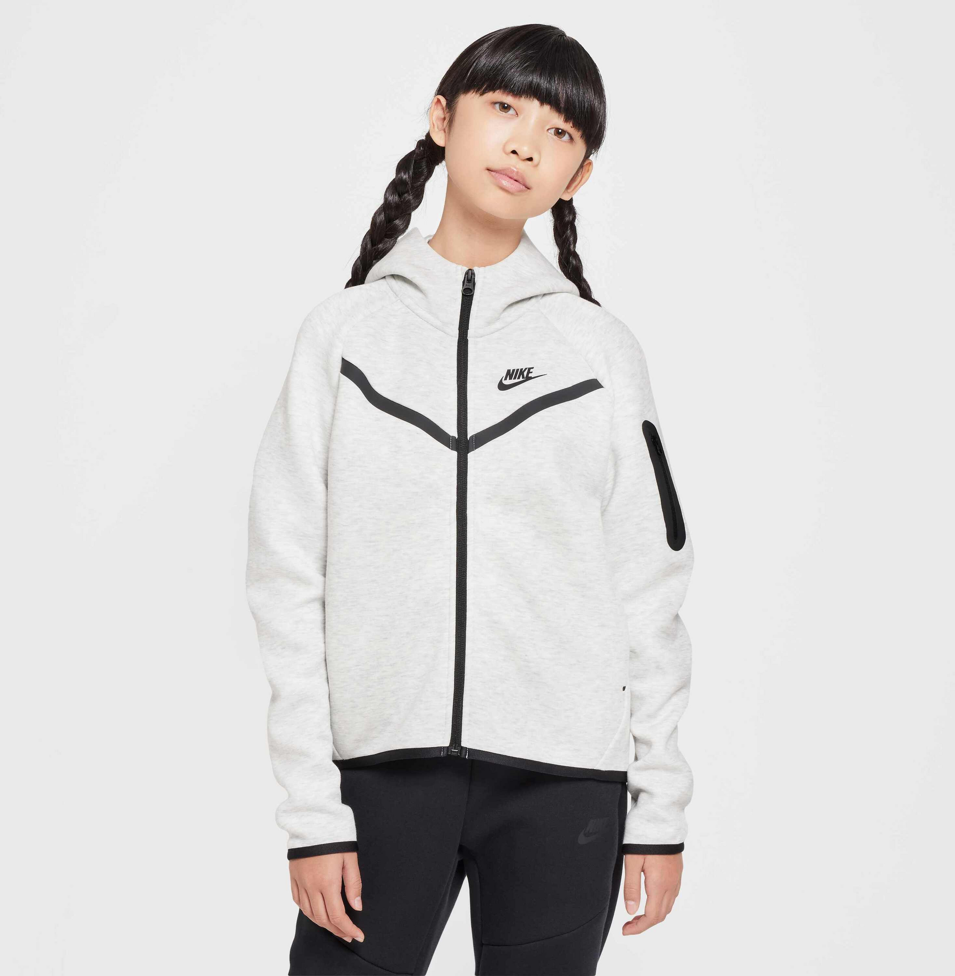 NIKE, Girls' Full-zip Hoodie Sportswear Tech Fleece