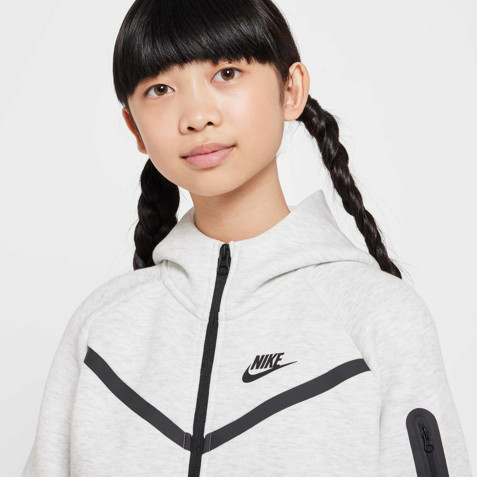 NIKE, Girls' Full-zip Hoodie Sportswear Tech Fleece