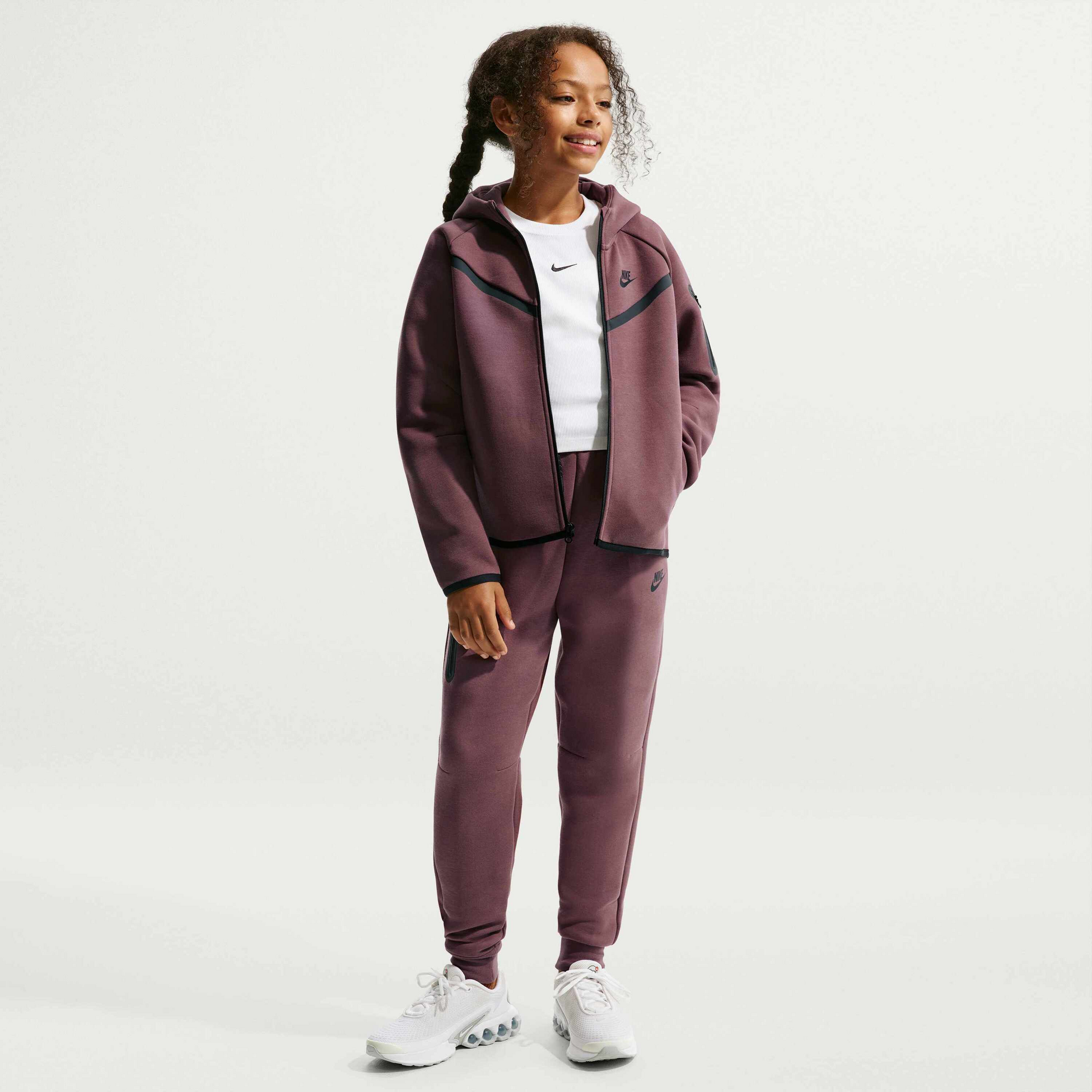 NIKE, Girls' Full-zip Hoodie Sportswear Tech Fleece