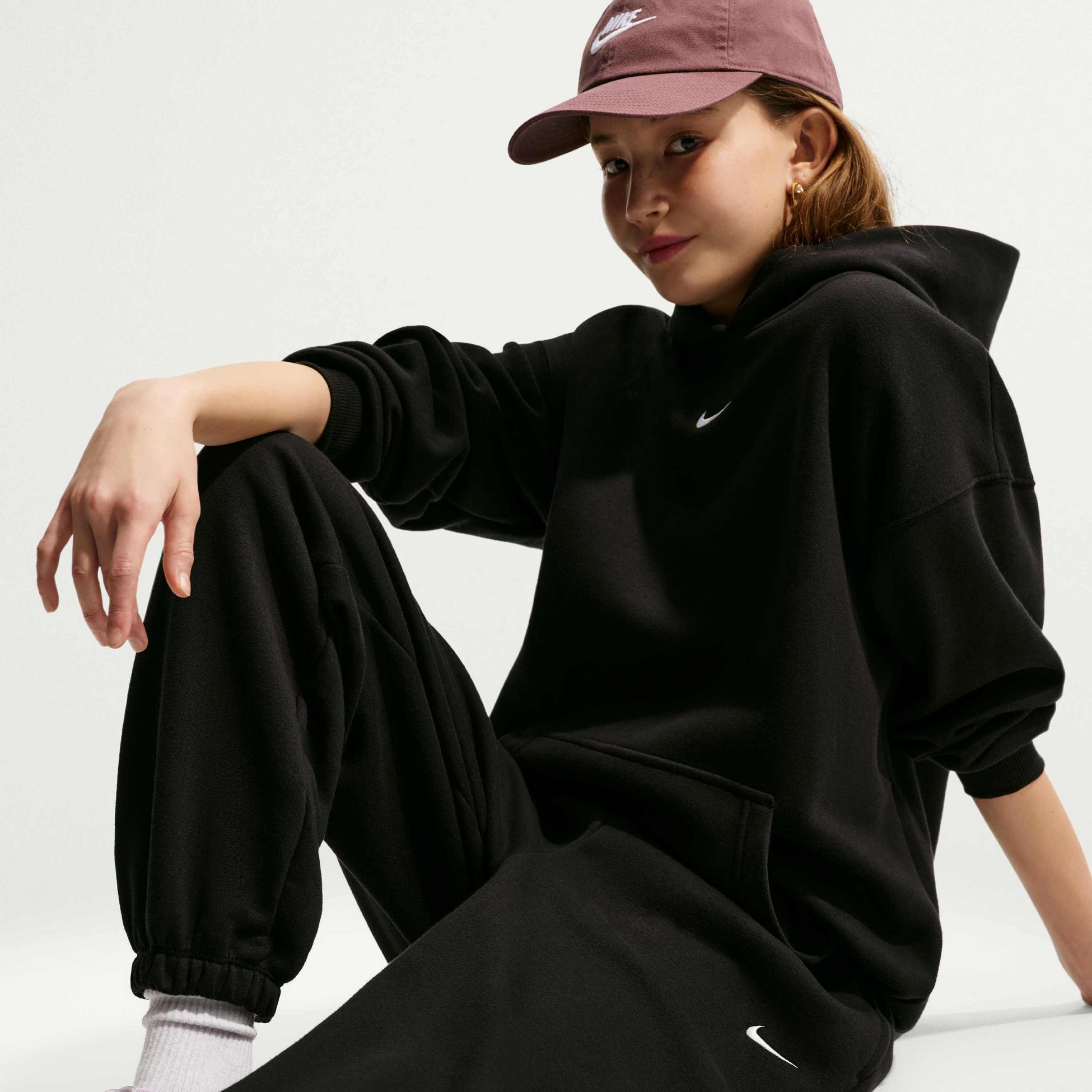 NIKE, Girls' Loose Trousers Sportswear Studio Fleece